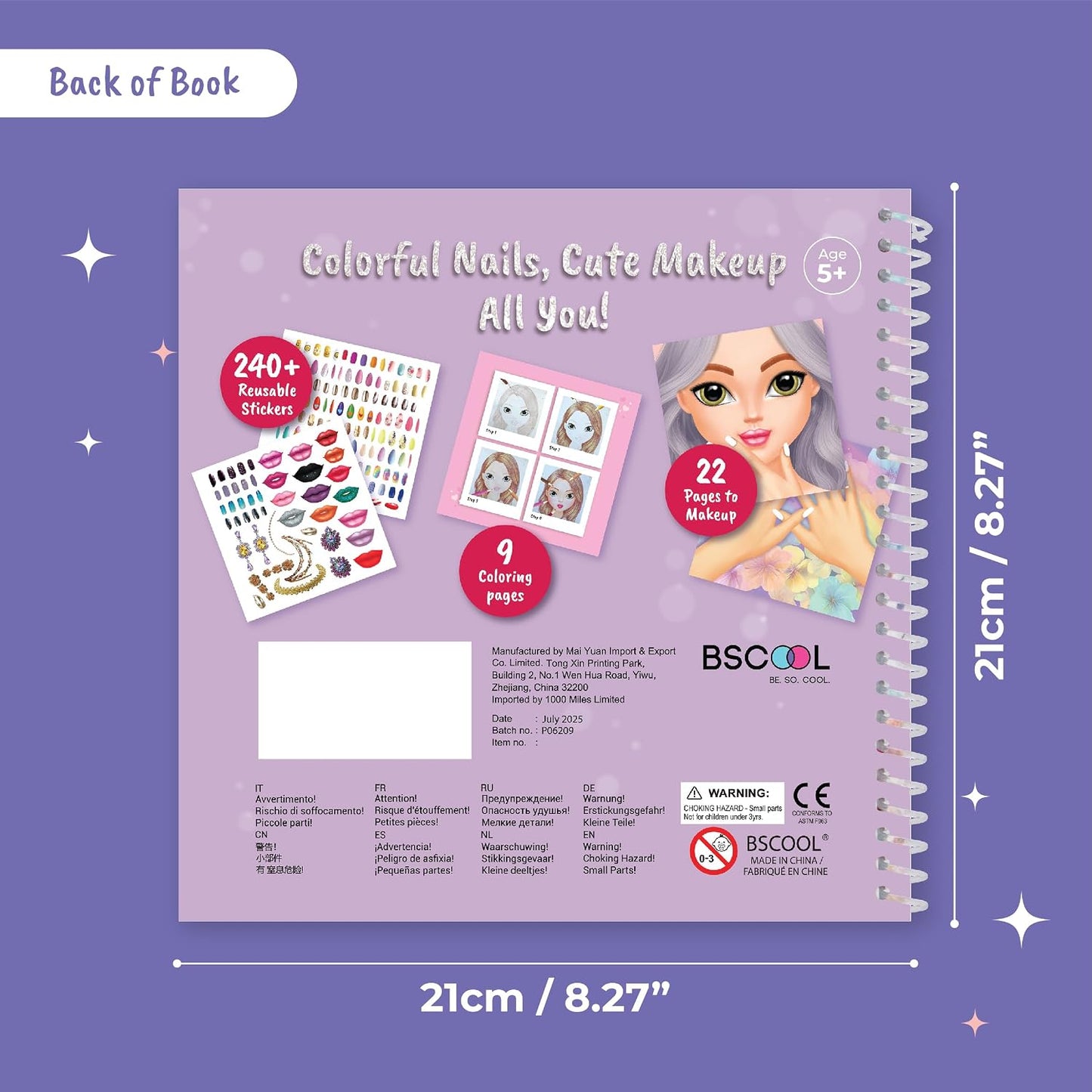 Hot BSCOOL Drawing, Coloring & Sticker. Nails & Makeup Dress Up Sticker Book with 240+ Removable Stickers. Endless Nail Design and Makeup Combination for Kids Ages 4 and Up. Gift for Girls
