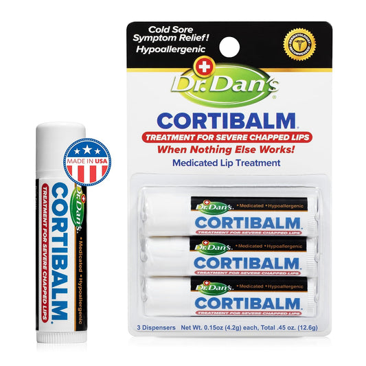 HotDr. Dans CortiBalm Lip Balm Patented Formula 0.14 Ounces (3-Pack)