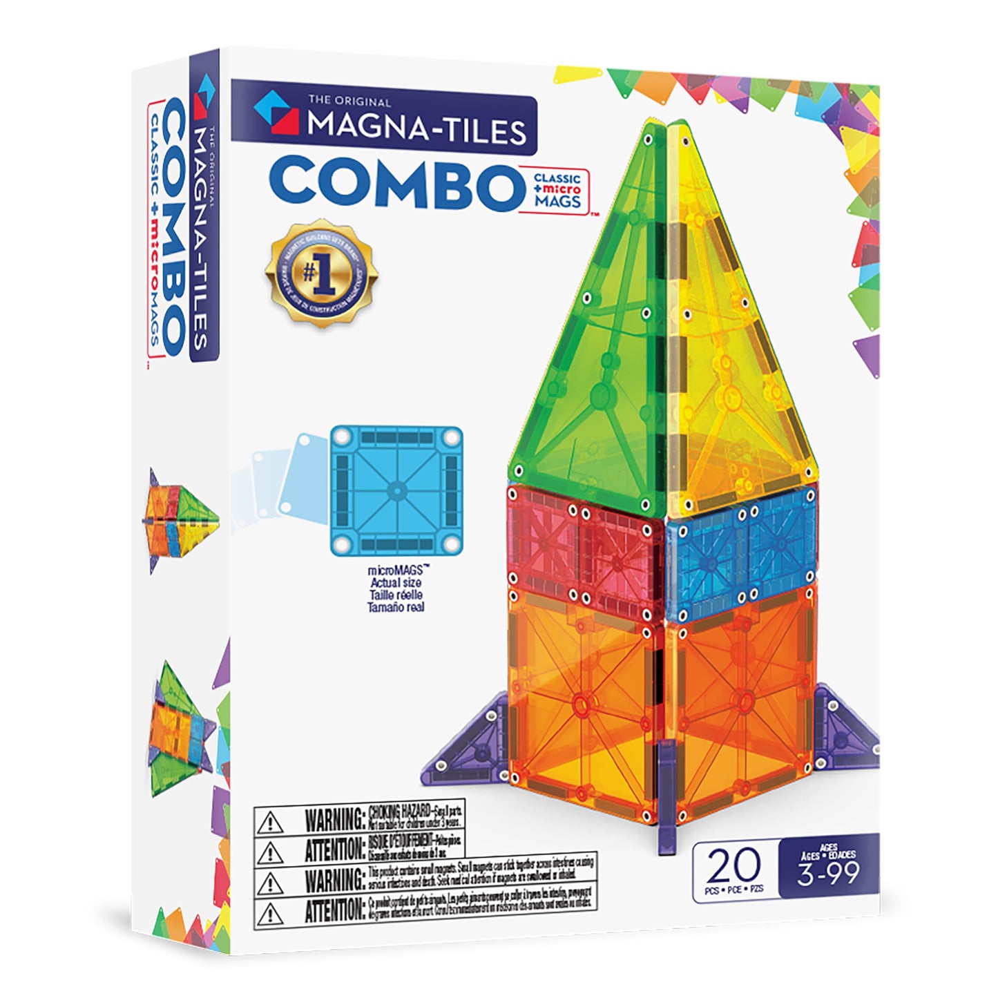 HotMAGNA-TILES® Combo 46-Piece Magnetic Construction Set, The Original Magnetic Building Brand