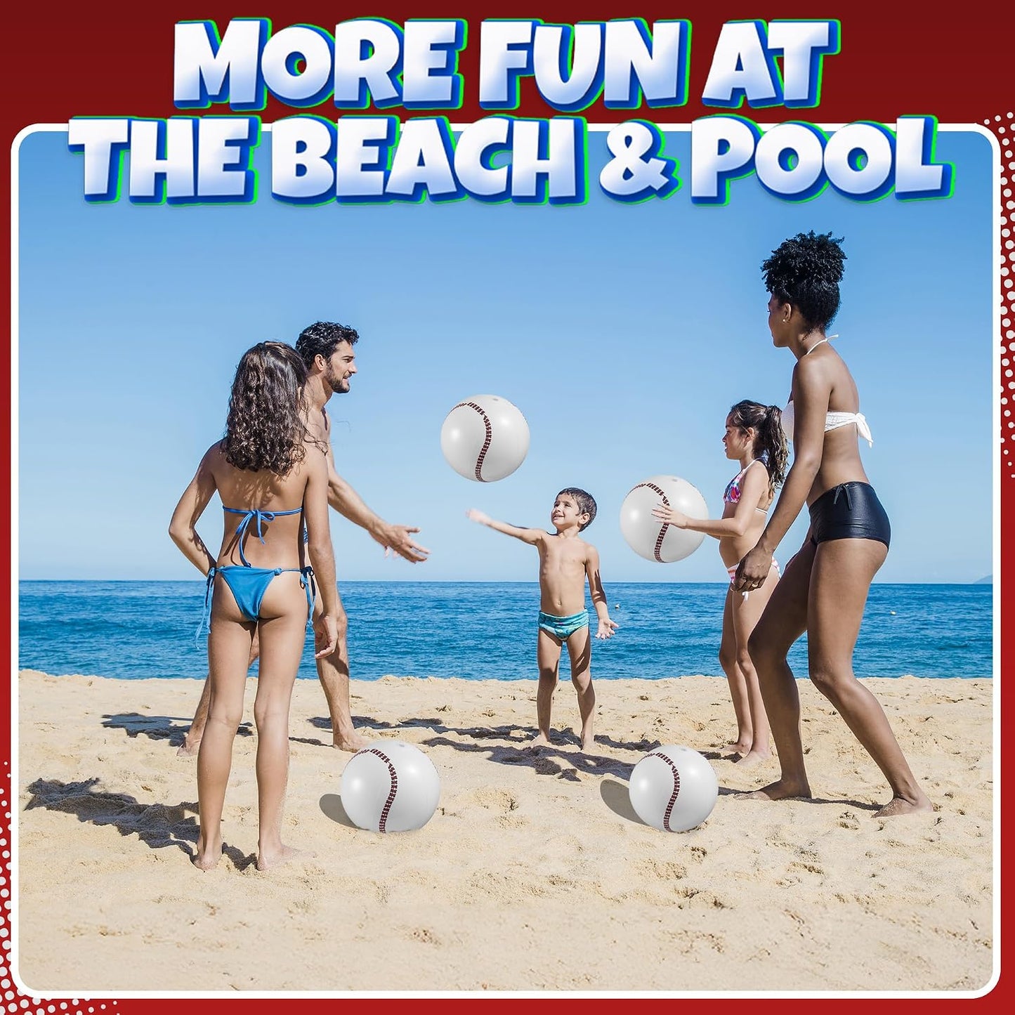 Hot Bedwina Inflatable Baseball (Pack of 12) 16-inch, Baseball Beach Balls for Themed Party Decorations & Birthday Decor - Pool Ball Toys Party Favors & Goodie Bags Favors for Kids, Boys and Girls
