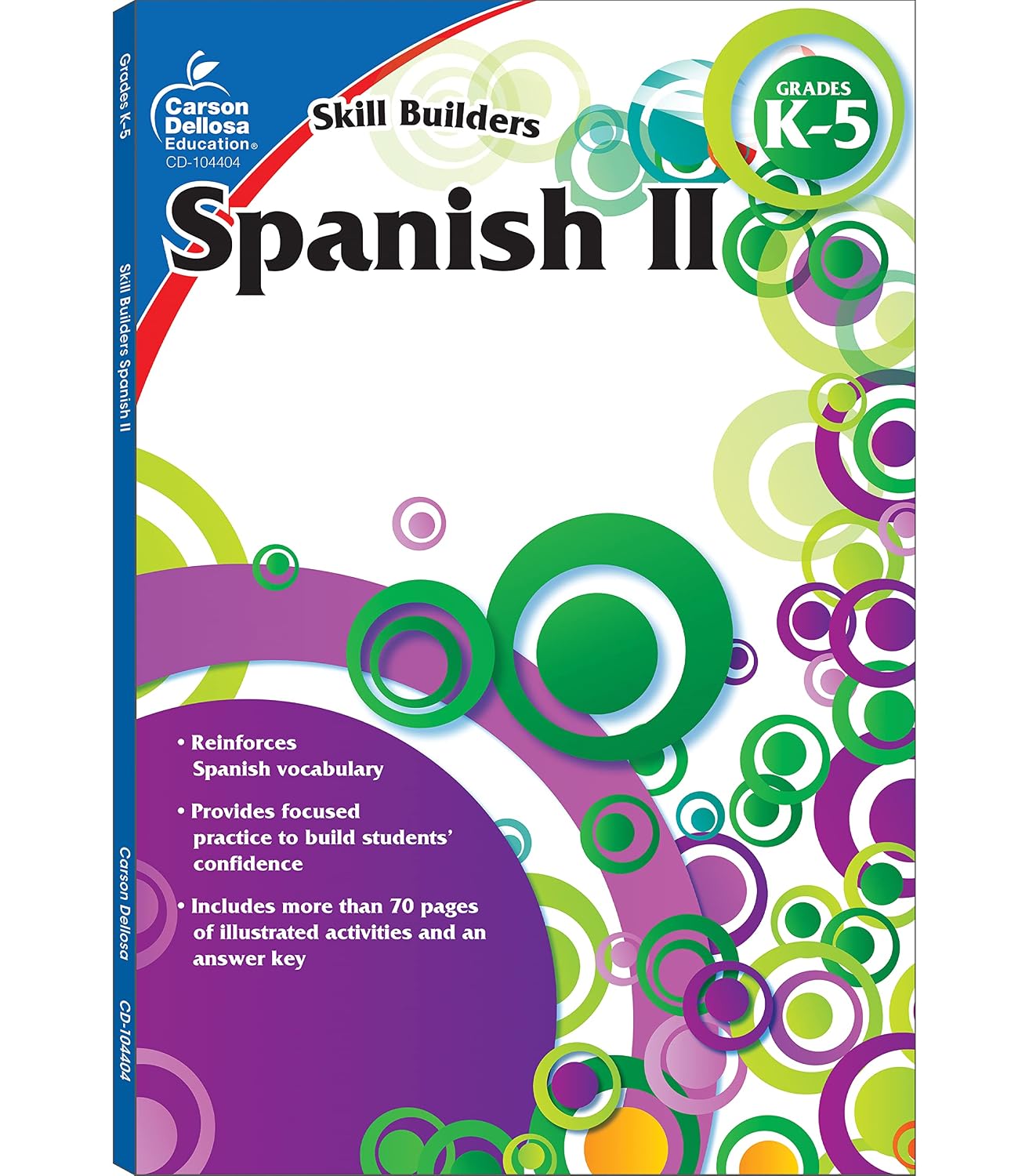Hot Carson Dellosa – Skill Builders Spanish II Workbook, for Grades K–5, 80 Pages With Answer Key