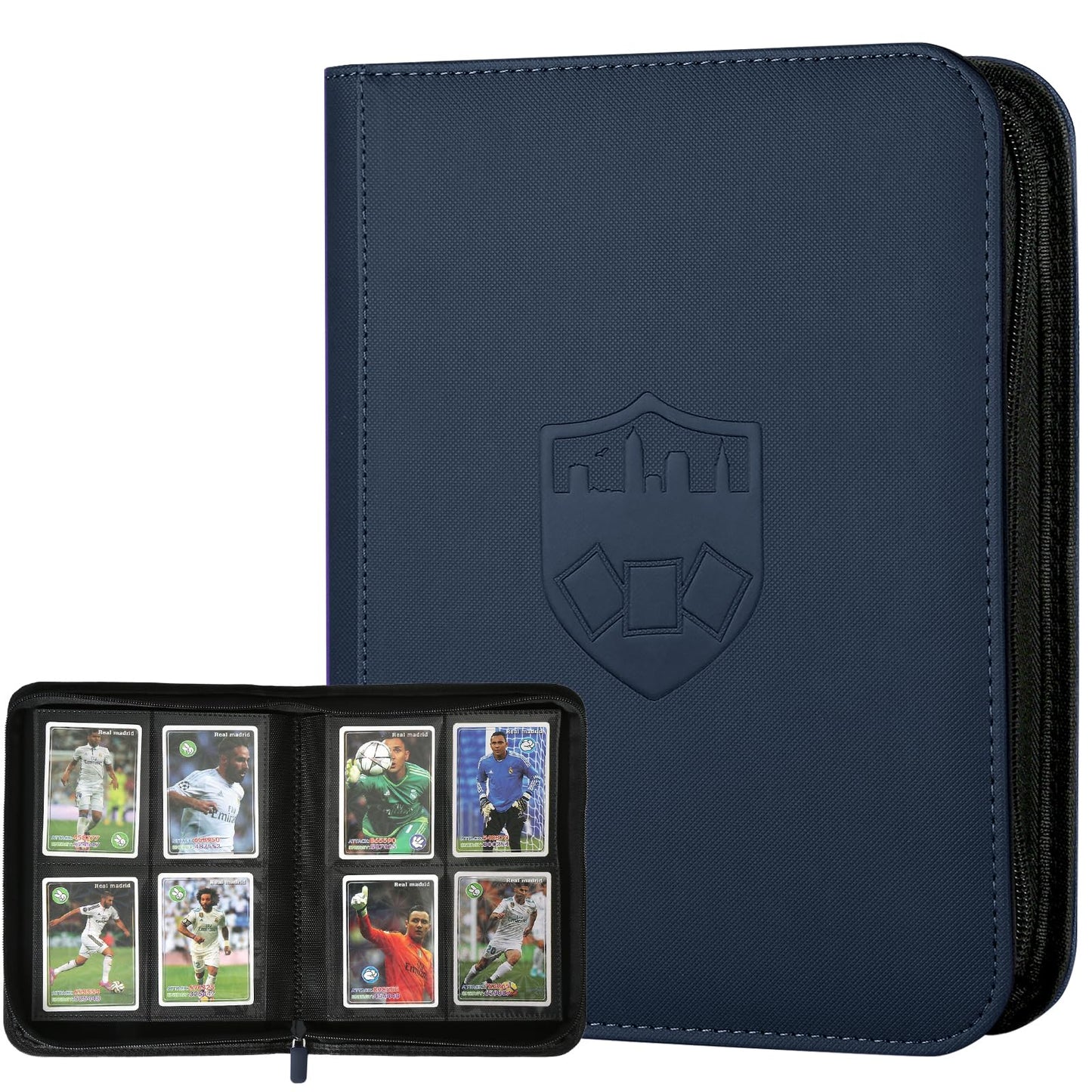 HotGERMUN 9 Pocket Trading Card Binder,720 Cards,40 Top-Loading Pages, Double Sided Pockets PU Cover Zipper Collection Album Folder for Standard MTG, TCG, Sports Cards(Black)