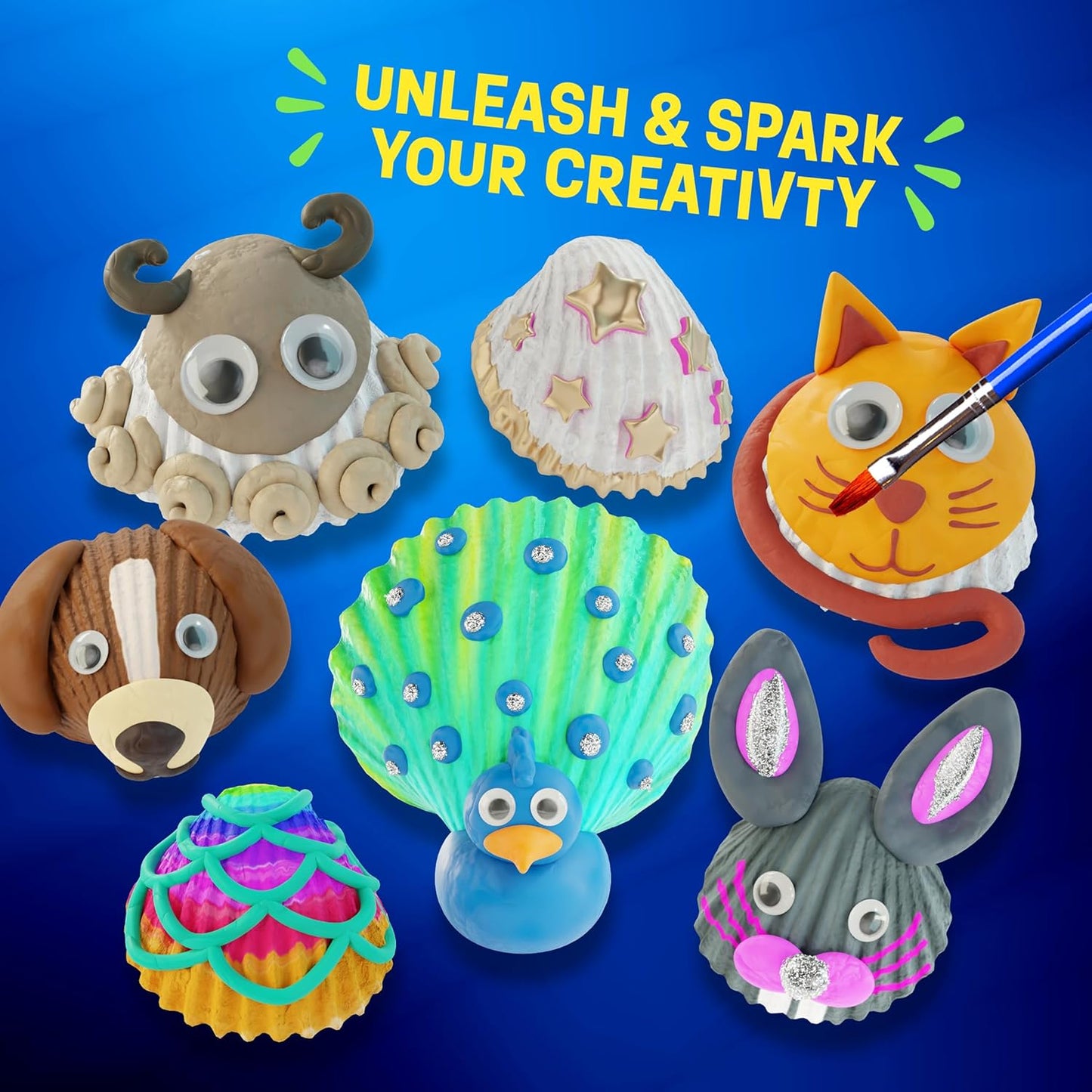 HotDan&Darci Kids Sea Shell Painting Kit - Arts & Crafts for Kids - Gifts for Boys and Girls Ages 6-8, 8-12 - Craft Activities Kits - Creative Art Activity Gift Toys for Age 6 7 8 9 10 11 12 Year Old