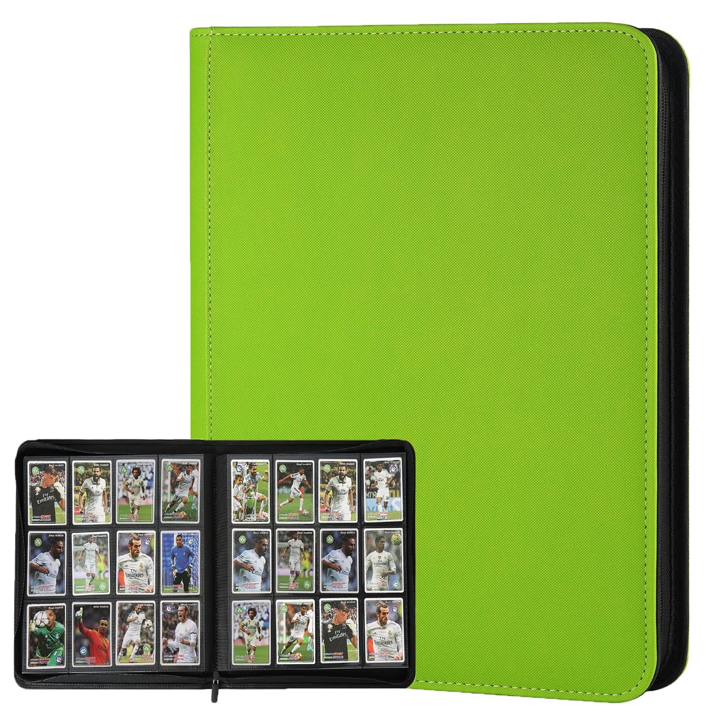 HotGERMUN 9 Pocket Trading Card Binder,720 Cards,40 Top-Loading Pages, Double Sided Pockets PU Cover Zipper Collection Album Folder for Standard MTG, TCG, Sports Cards(Black)