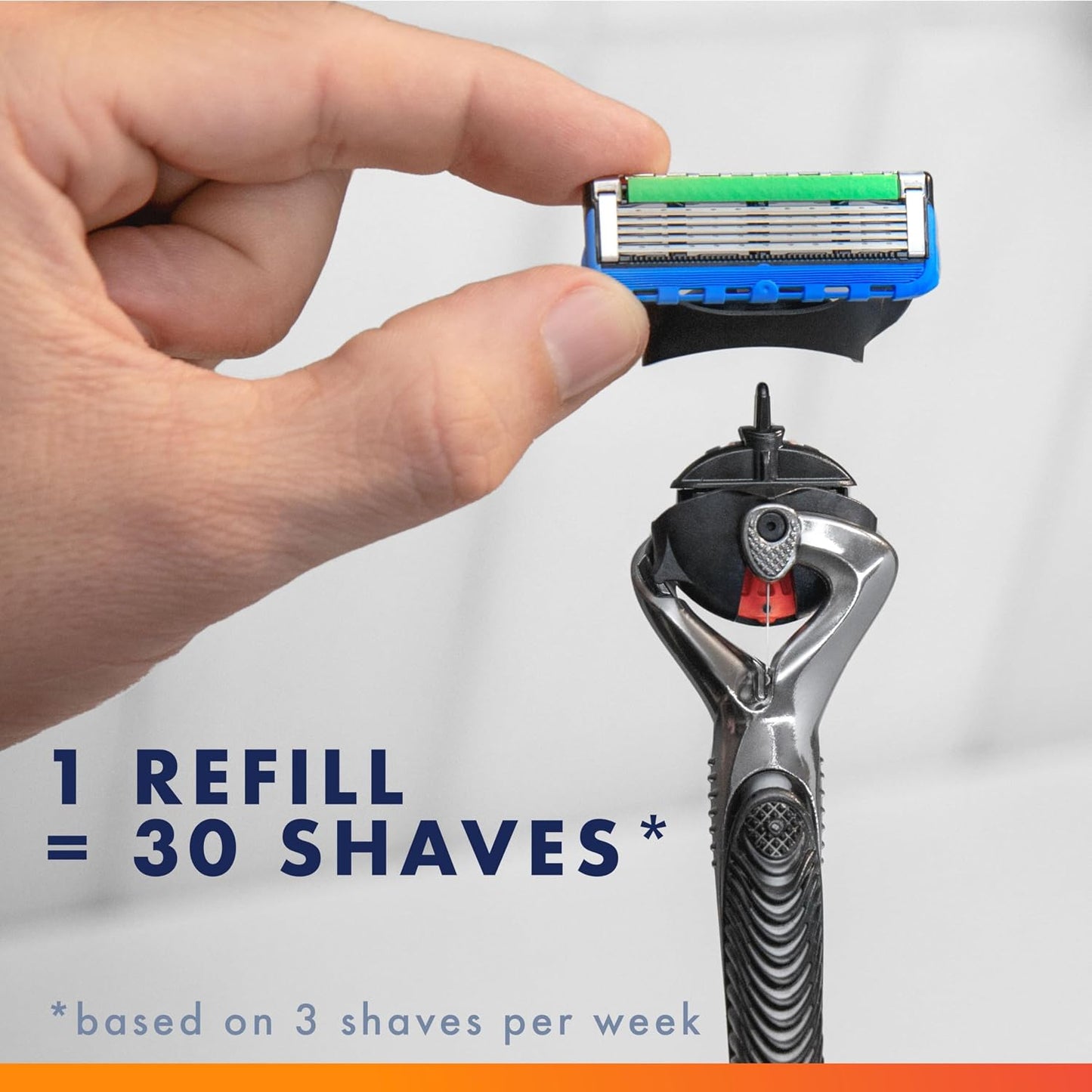 HotGillette Fusion ProGlide Shaving Razor for Men, 1 Handle + 4 Blade Refills