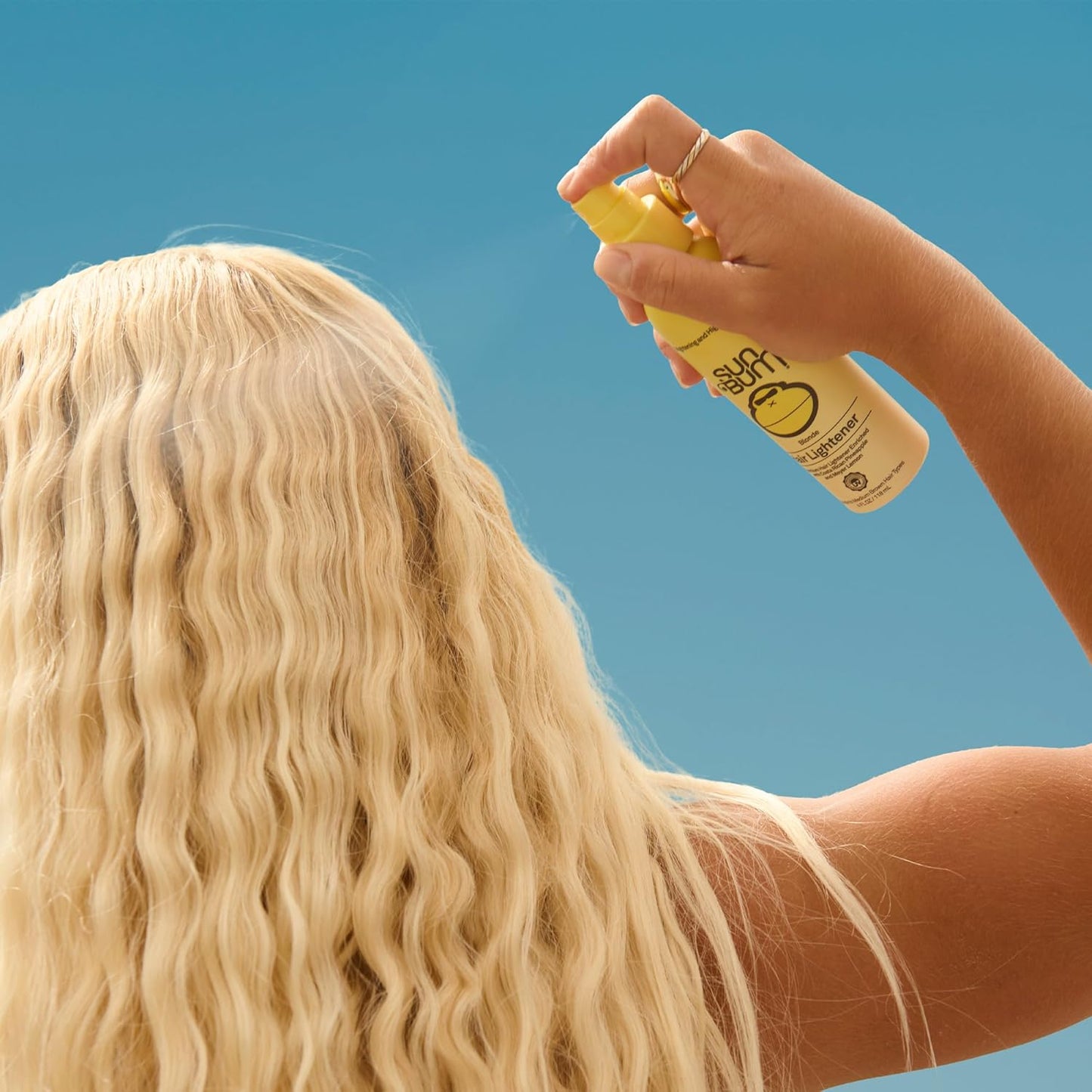 HotSun Bum Hair Lightener Spray - For Blonde to Medium Brown Hair Types - UV Protecting - Enriched with Pineapple and Meyer Lemon - Vegan - 4 oz
