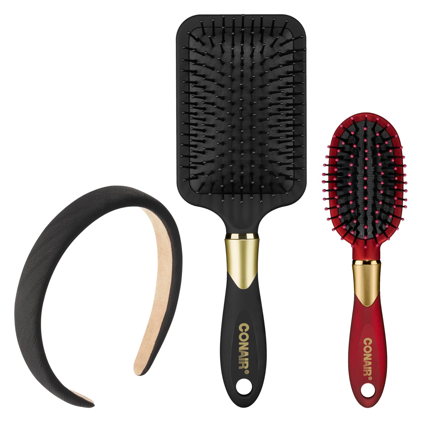 HotConair Paddle Hair Brush, Ultra Wide Detangling Design for Thick Hair | Paddle detangler brush with ball-tipped bristles, a soft-touch handle, and a flexible cushion base for stress-free brushing