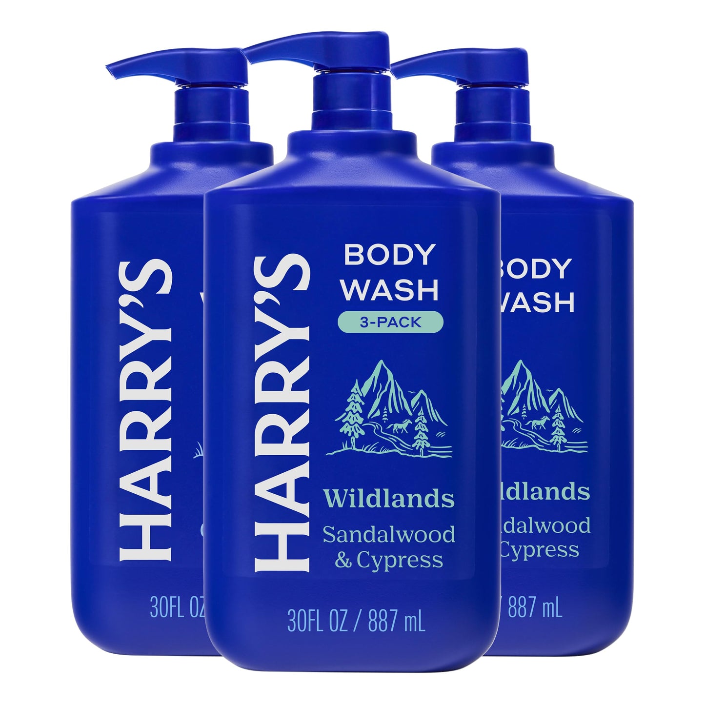 HotHarry's Men's Body Wash - Wildlands - 30 fl oz - Shower Gel for Men - No Parabens, Sulfates, or Dyes