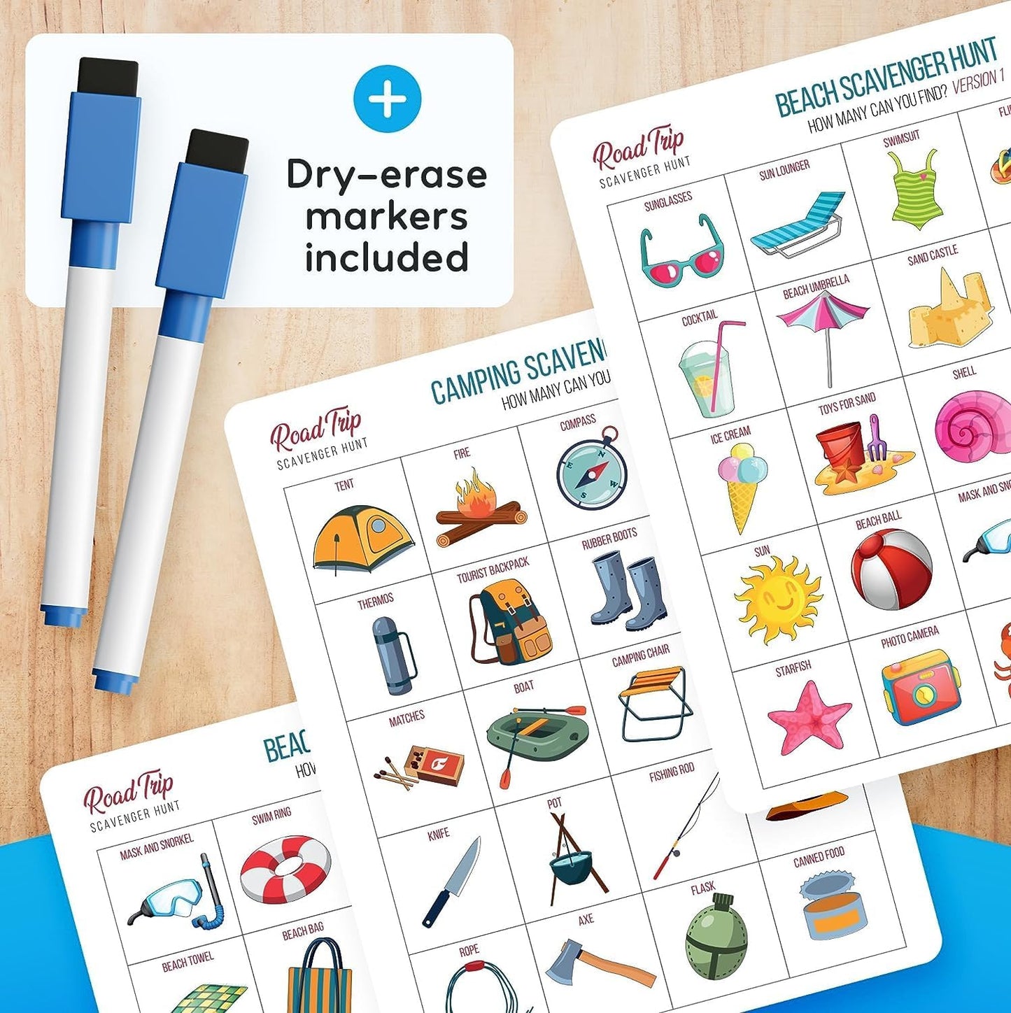 HotWELL BALANCED Car Bingo - Road Trip Essentials: Car Activities and Games for Kids Ages 4-8