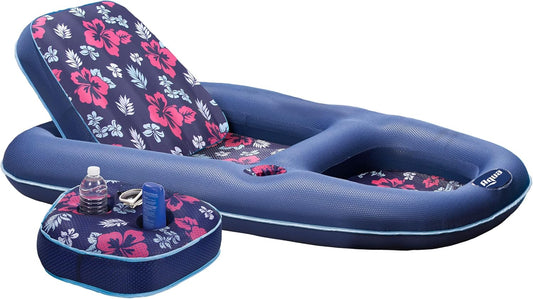 HotAqua Campania Ultimate 2-in-1 Pool Float Lounge – Extra Large – Inflatable Pool Floats for Adults with Adjustable Backrest & Cupholder Caddy