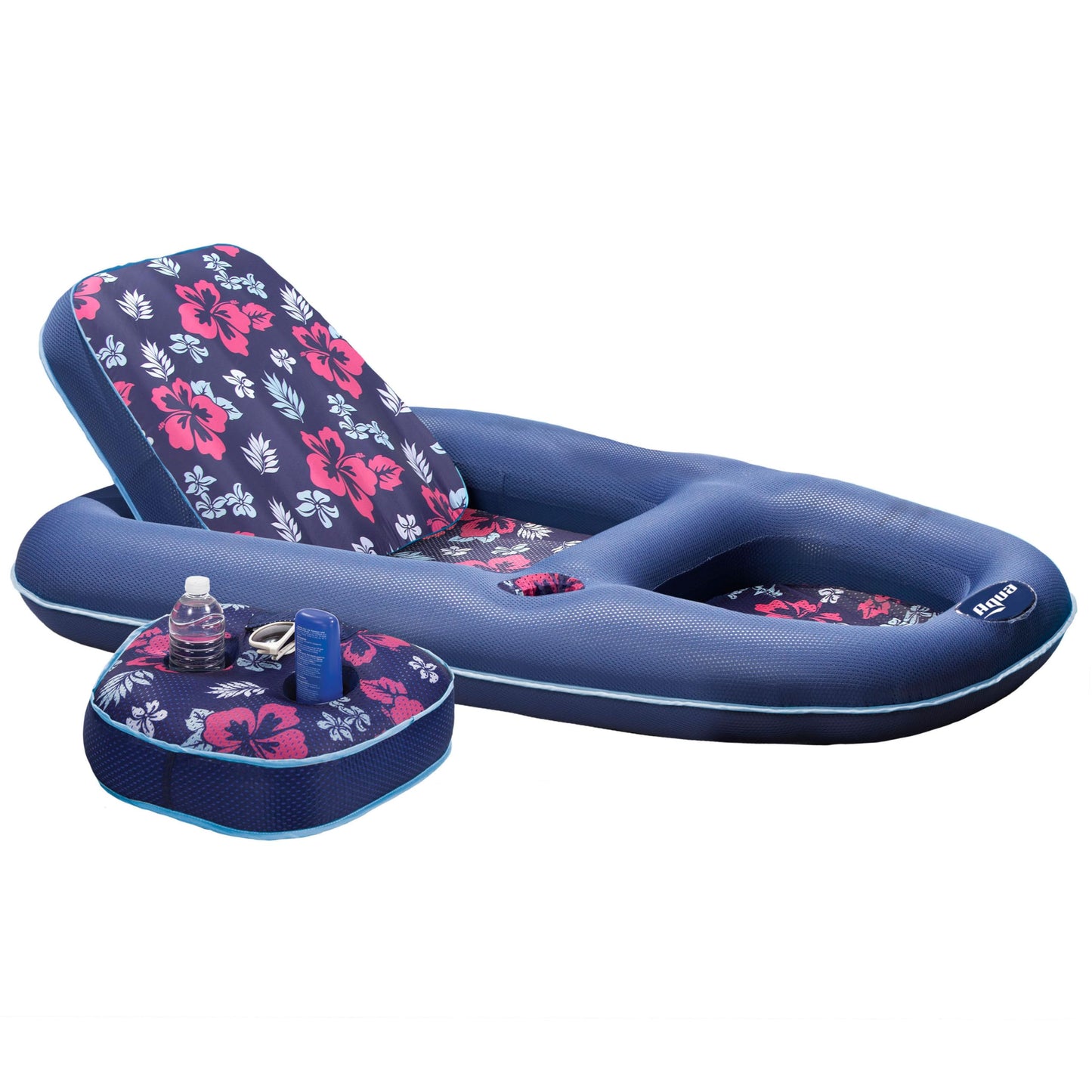HotAqua Campania Ultimate 2-in-1 Pool Float Lounge – Extra Large – Inflatable Pool Floats for Adults with Adjustable Backrest & Cupholder Caddy