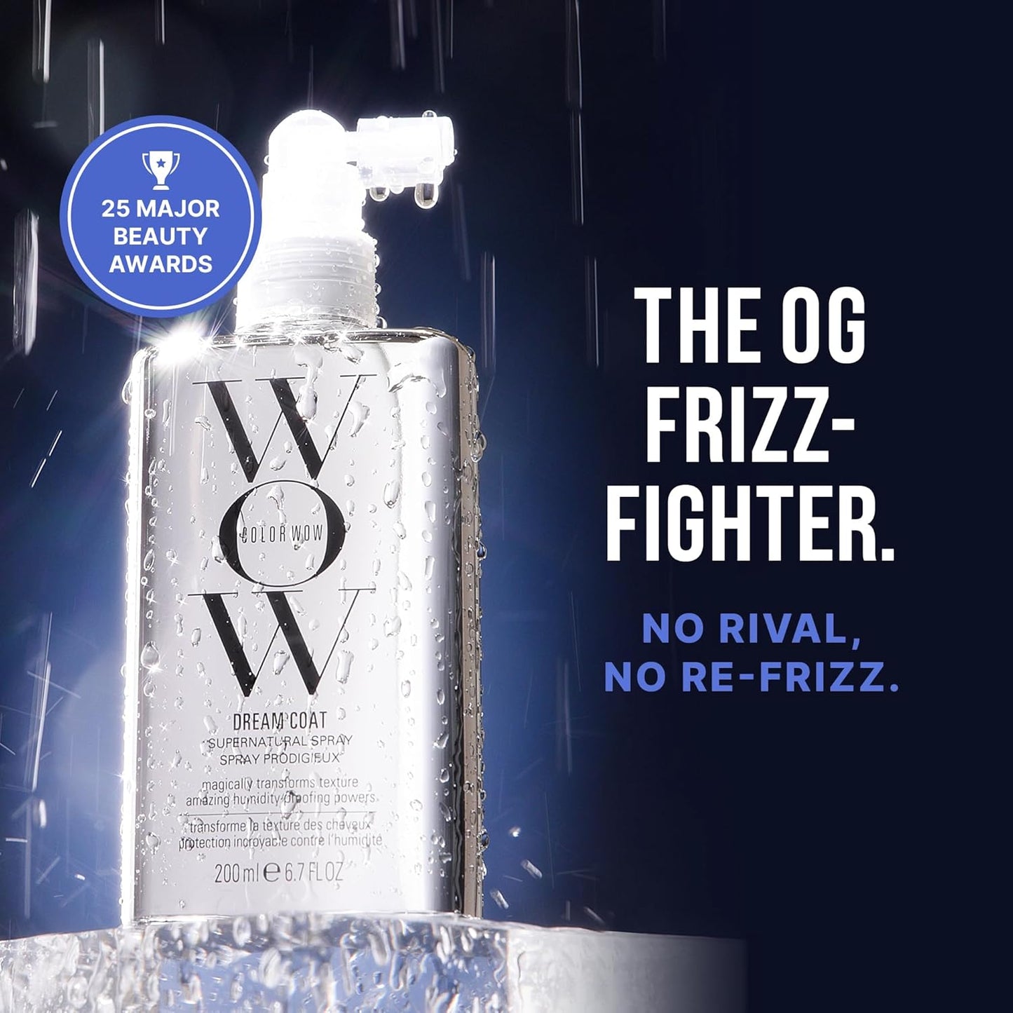 HotCOLOR WOW Dream Coat Supernatural Spray, Anti-Humidity Frizz Control and Heat Protectant for Glassy, Shiny Hair