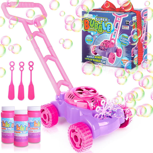 HotArtCreativity Bubble Lawn Mower for Toddlers 1-3, Bubble Machine for 1-Year-Old Girl Gifts, Toddler Outdoor Toys for 2-Year-Old Girl Birthday Gift, Push Summer Gardening Toys for Toddlers Age 1 2 3 +