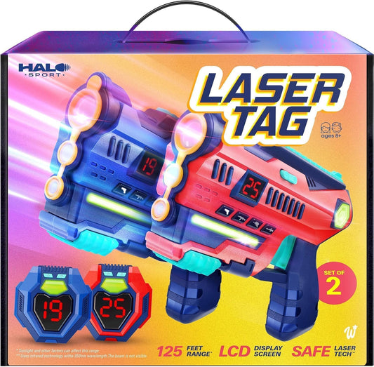 HotHalo Sport Laser Tag Set of 2 - Gifts for 8 9 10 11 12 13 Year Old Boy Gifts Birthday - Toys for Boys Ages 8-12 Years - Teens Boys Toys Age 8-10 Years Gift - Lazer Tag Guns & Vests