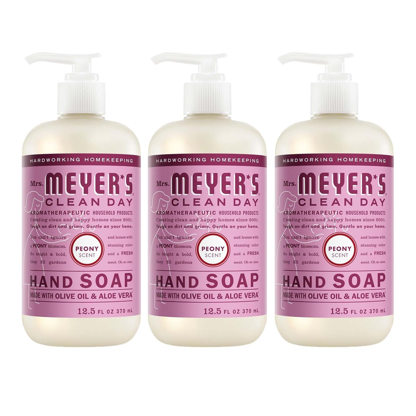 HotMRS. MEYER'S CLEAN DAY Hand Soap, Peony Scent, 12.5 Fl Oz Bottle - 3 Pack