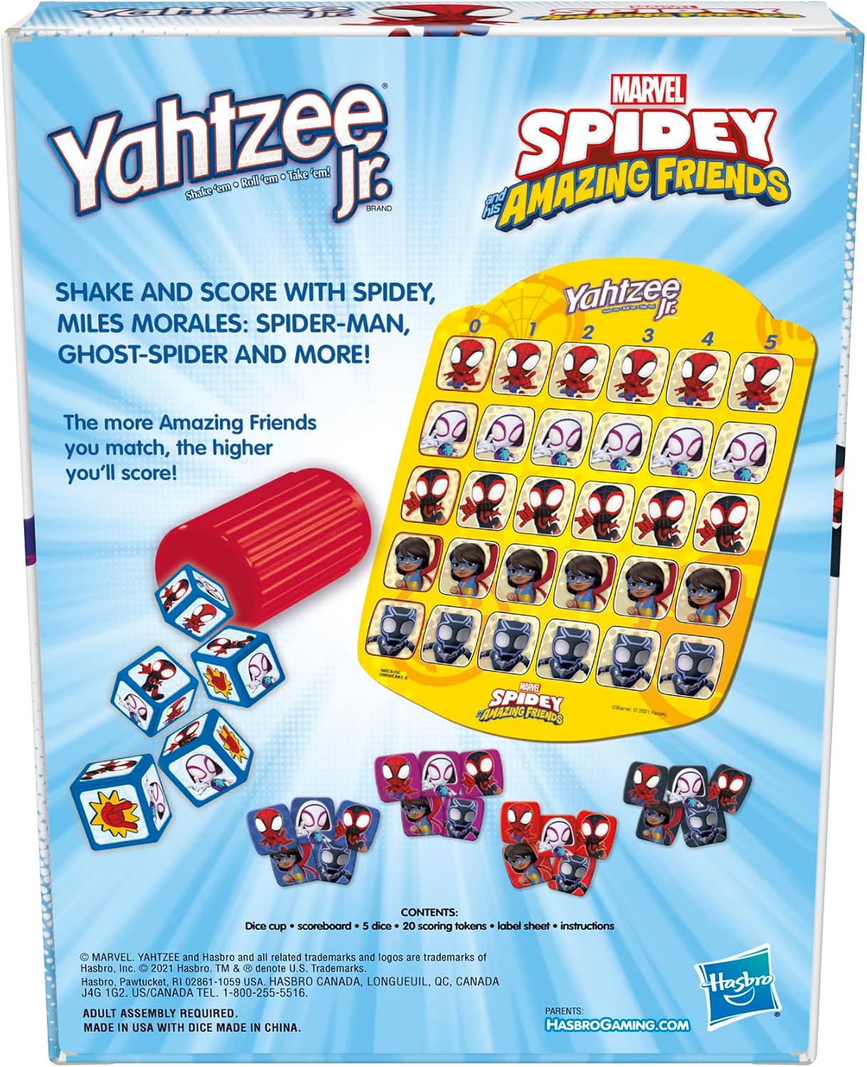 Hot Hasbro Gaming Spidey and His Amazing Friends Yahtzee Jr.Marvel Edition Board Game for Kids, Ages 4 and Up (Amazon Exclusive)