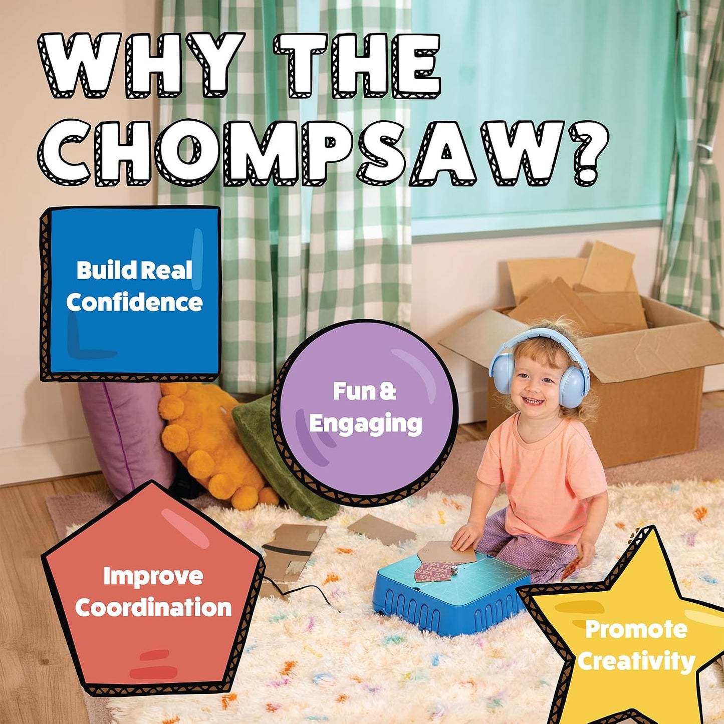 Hot ChompSaw | The Original Kid-Safe Power Tool for Cutting Cardboard | STEM + STEAM Educational Toy for Boys and Girls Ages 5+