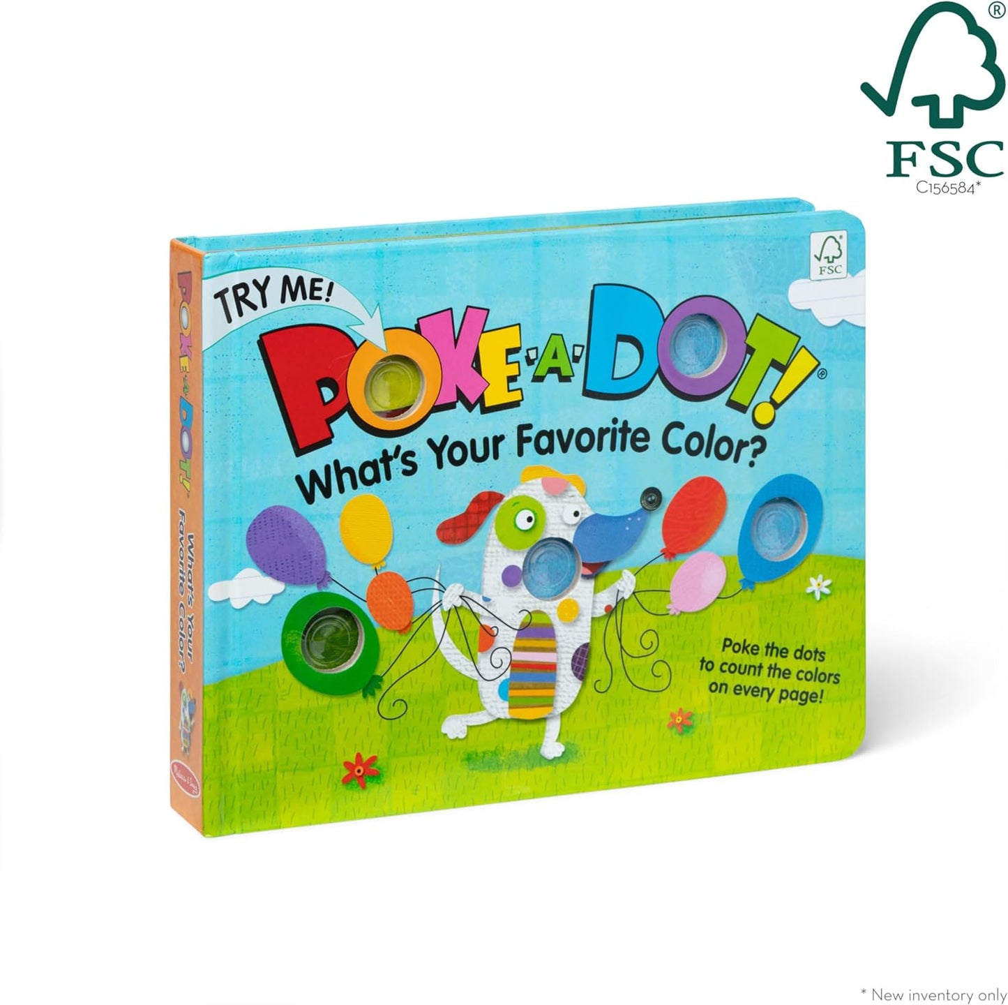 Hot Melissa & Doug Poke-a-Dot! What’s Your Favorite Color? Interactive Children's Board Book with Buttons to Pop, Educational Sensory Toy for Toddlers & Preschoolers Ages 3+ - FSC Certified
