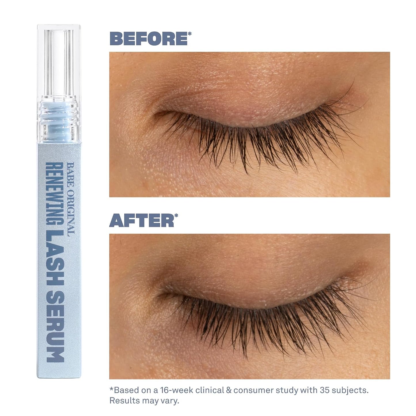 HotBABE ORIGINAL Renewing Lash Serum – Prostaglandin-Free, Peptide-Infused Gentle Lash Serum for Fuller, Longer-Looking Lashes, Lash Enhancing Treatment with Nourishing Botanicals, Vegan & Cruelty-Free