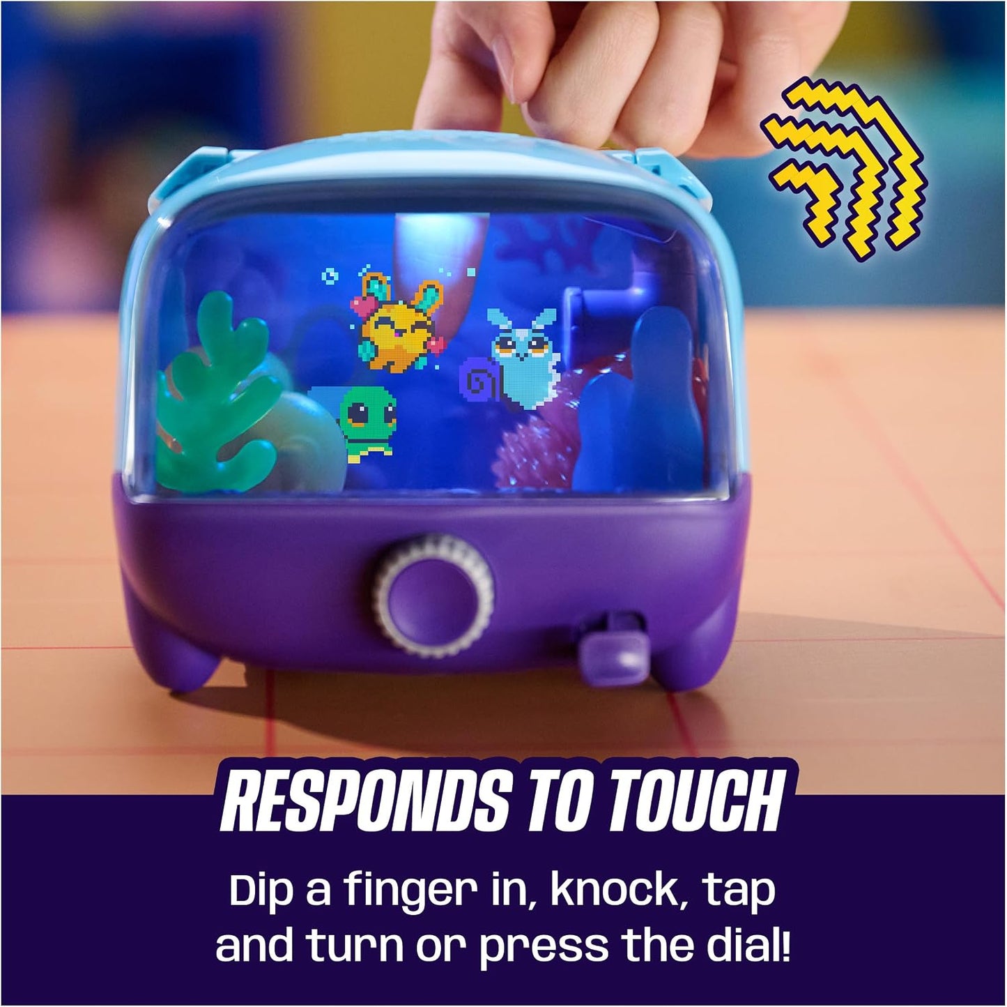 Hot BITZEE Aquarium Interactive Fish Tank Toy & Digital Pet, Ages 5+ | Nurture 30 Virtual Fish, Reacts to Touch, Customize with LED Lights, Screen-Free Responsive Play, Birthday Gift for Kids