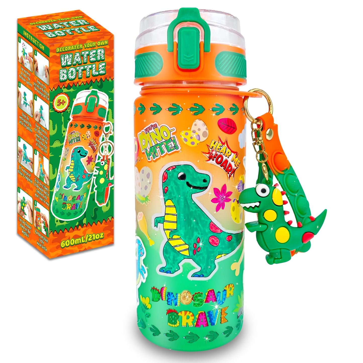 HotEDSPORTSHOUSE Decorate Your Own Water Bottle Kits for Girls Age 4-6-8-10,Unicorn Painting Crafts,Fun Arts and Crafts Gifts Toys for Girls Birthday Christmas(Unicorn)