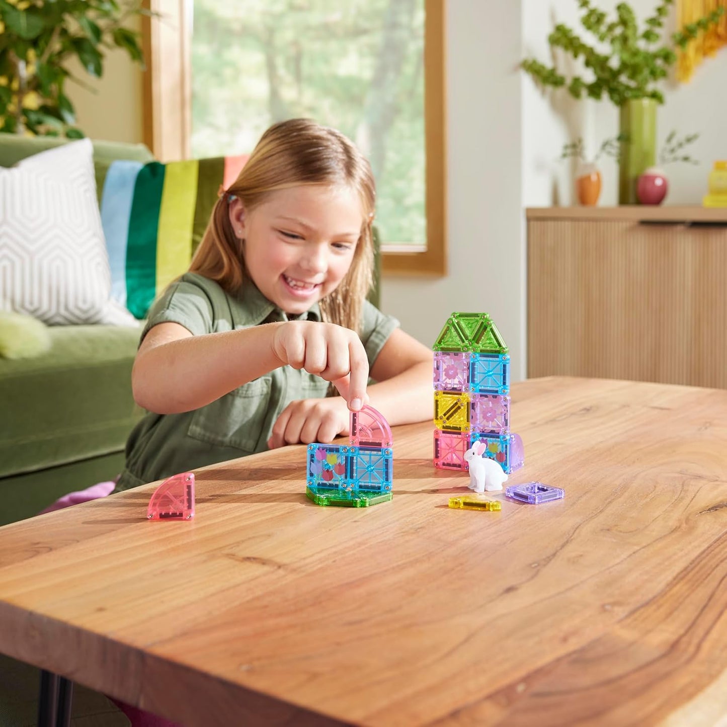 Hot MAGNA-TILES microMAGS 24-Piece Spring Garden Travel Set, The Original Magnetic Building Brand