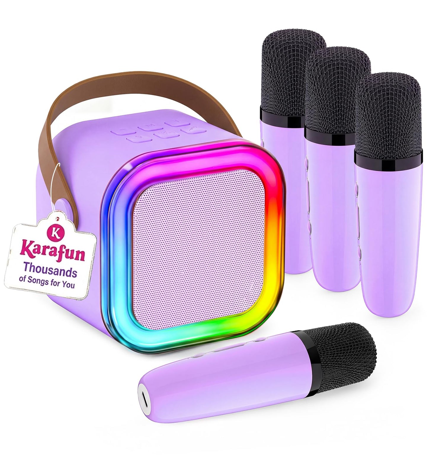 HotIROO Mini Karaoke Machine for Kids, 2026 TOP Toys Birthday Gifts Ideas for Girls Ages 4, 5, 6, 7, 8, 9, 10, 12+ Years Old, Portable MP3 Player with 2 Wireless Mics for Family Home Party