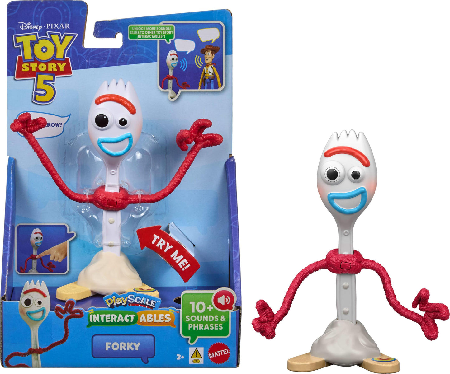 Hot Mattel Disney and Pixar Toy Story 5 Interactables Forky | 7-inch Playscale Talking Figure, Movie Phrases, Converses with Other Characters in the Line