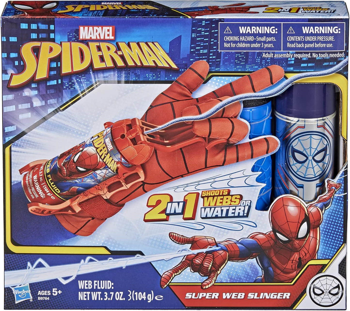 Hot Marvel Spider-Man Super Web Slinger, 2-In-1 Shoots Webs or Water, Web Shooter Toy, Role-Play Toys, 5 Year Old Boys and Girls and Up (Amazon Exclusive)