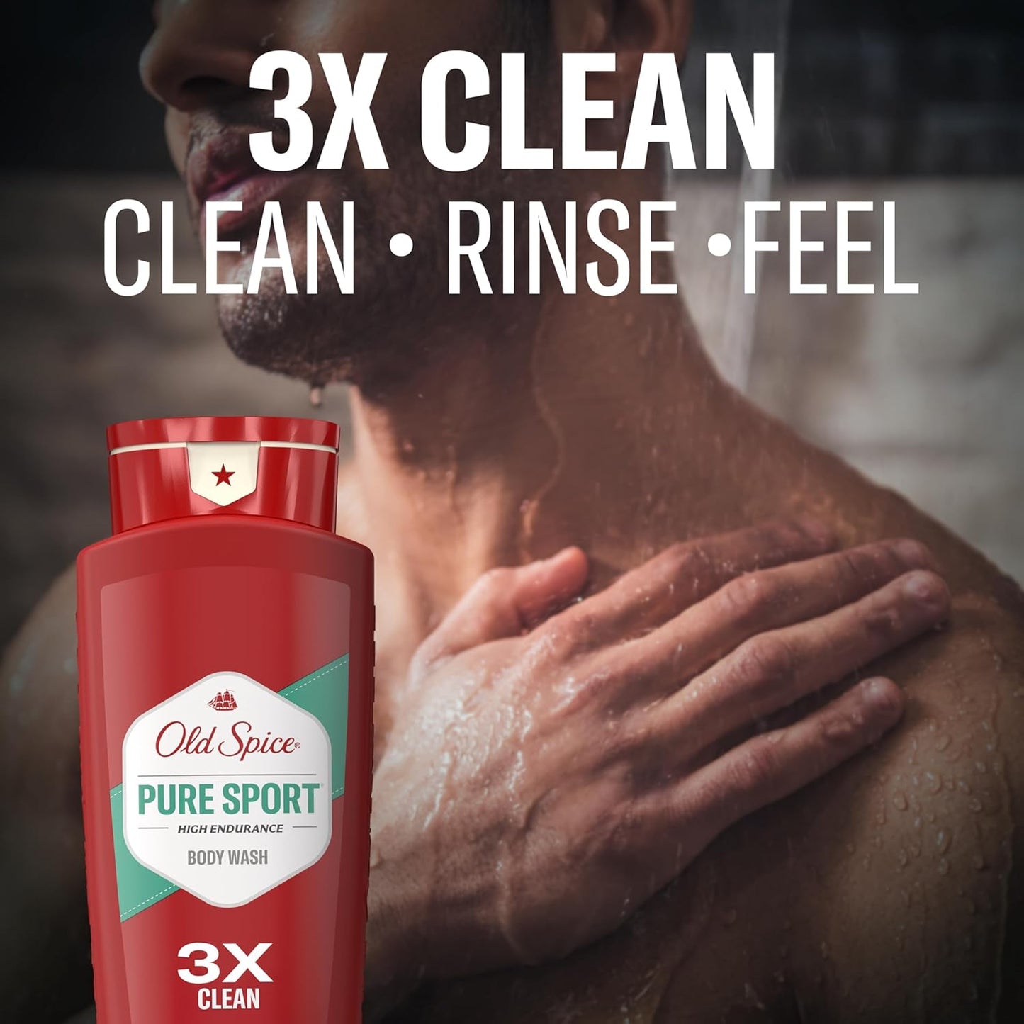 HotOld Spice Refreshing Body Wash for Men, High Endurance, 3X Defense, 24/7 Shower Fresh with Long Lasting Scent, Pure Sport Scent, 24 oz (Pack of 2)