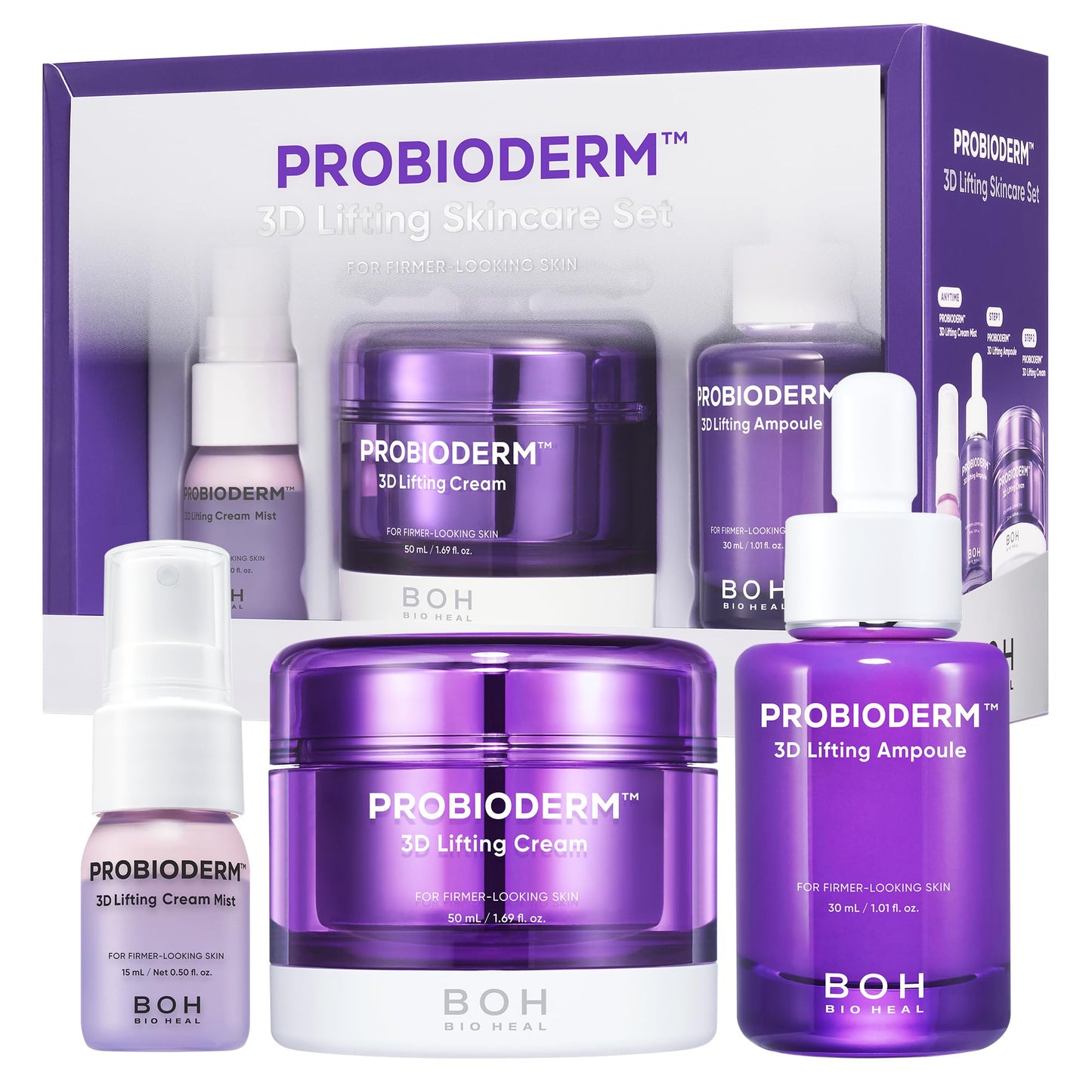 HotBIOHEAL BOH Probioderm 3D Lifting Cream 1.7 fl oz - Cardi B's Advanced Korean Facial Night Cream with 17-Peptide Complex & Probioderm for Face and Neck, Butter-Rich Texture for Perfect Slugging