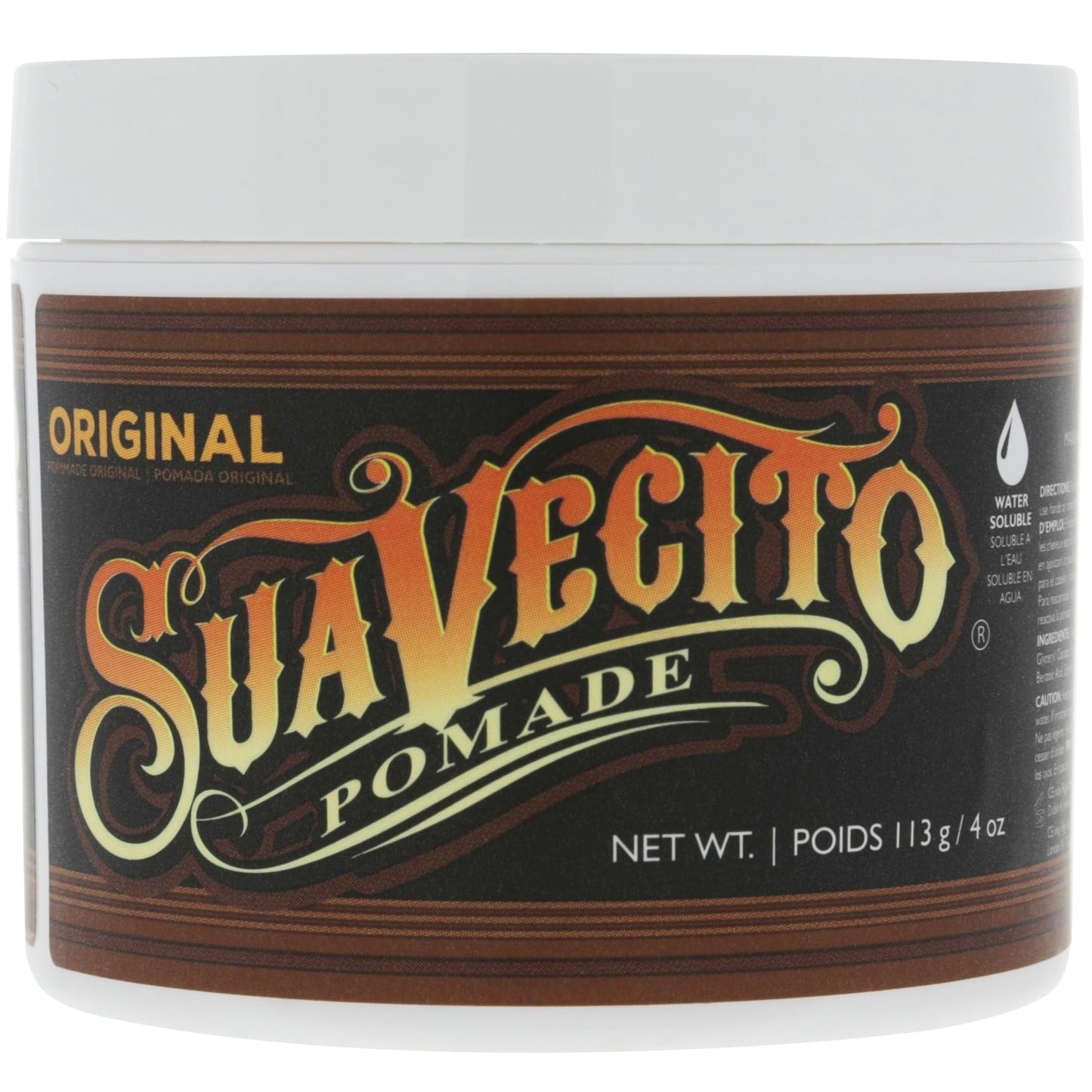 HotSuavecito Pomade Original Hold For Men 4 oz, 1 Pack - Medium Shine Water Based Wax Like Flake Free Hair Gel - Easy To Wash Out - All Day Hold For All Hairstyles