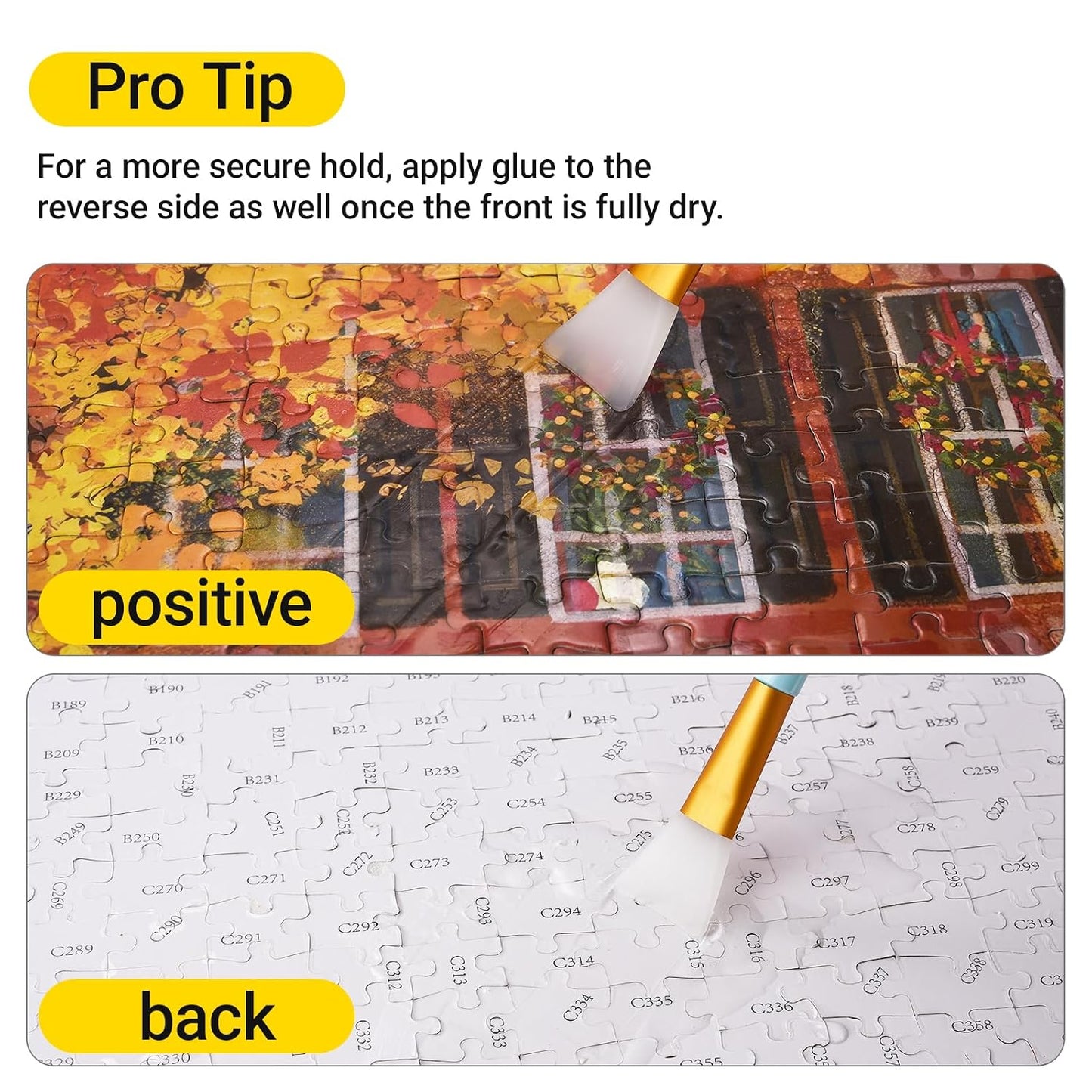 Hot YAKAMOZ Jigsaw Puzzle Glue with Sponge Head for Adults Clear Water-Soluble Craft Puzzle Glue Quick Dry for 1000/1500/3000 Pieces of Puzzle,120ML