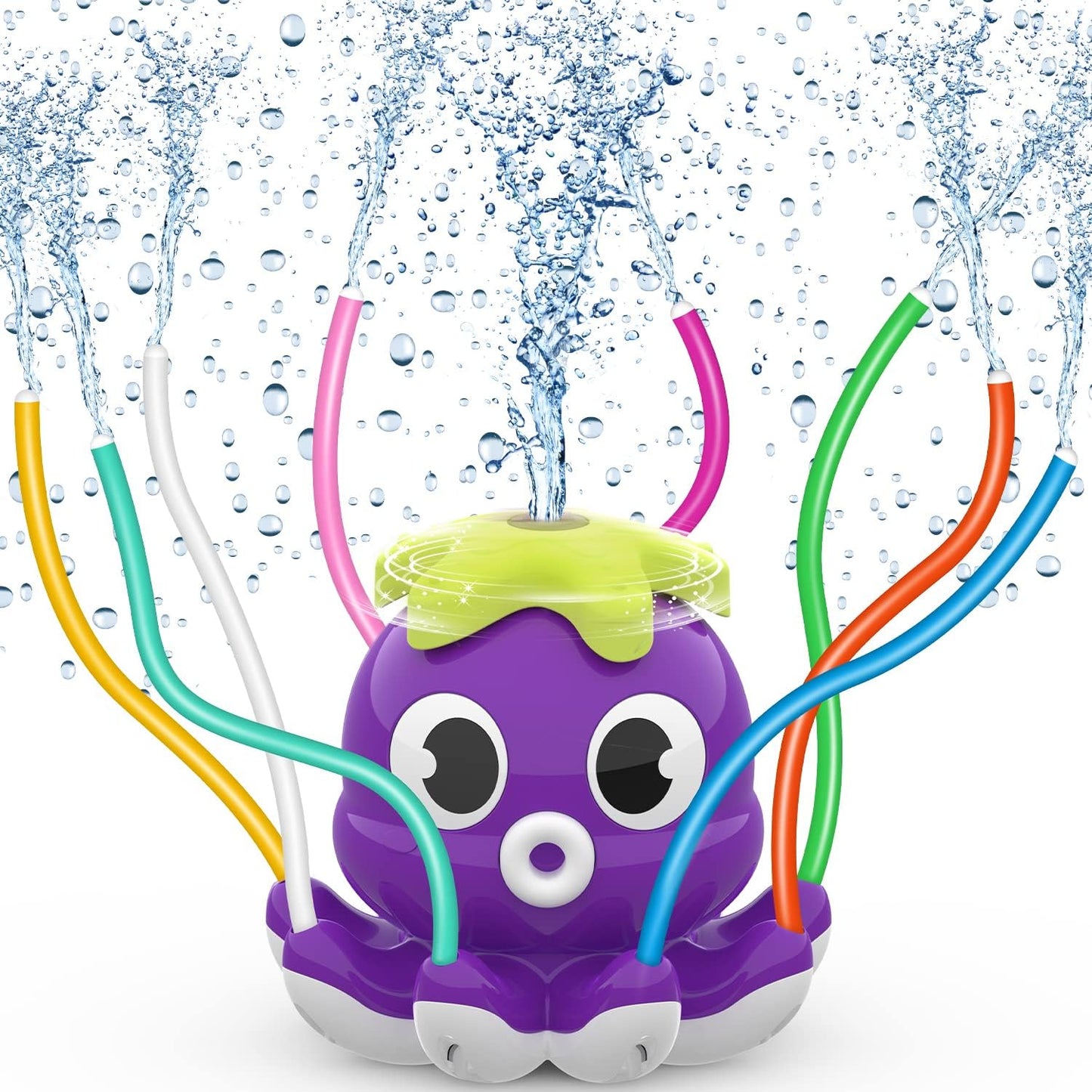 HotSAMTOP Outdoor Water Spray Sprinkler for Kids and Toddlers, Summer Outside Toys Backyard Games with 8 Wiggle Tubes, Attaches to Garden Hose Splashing Fun Toys for 3 4 5 6 7 8 Year Old Boys Girls Gifts