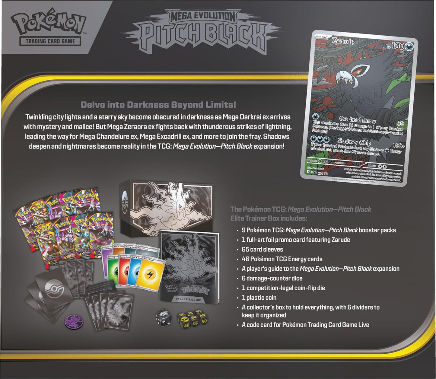 Hot Pokémon TCG: Mega Evolution—Pitch Black Elite Trainer Box