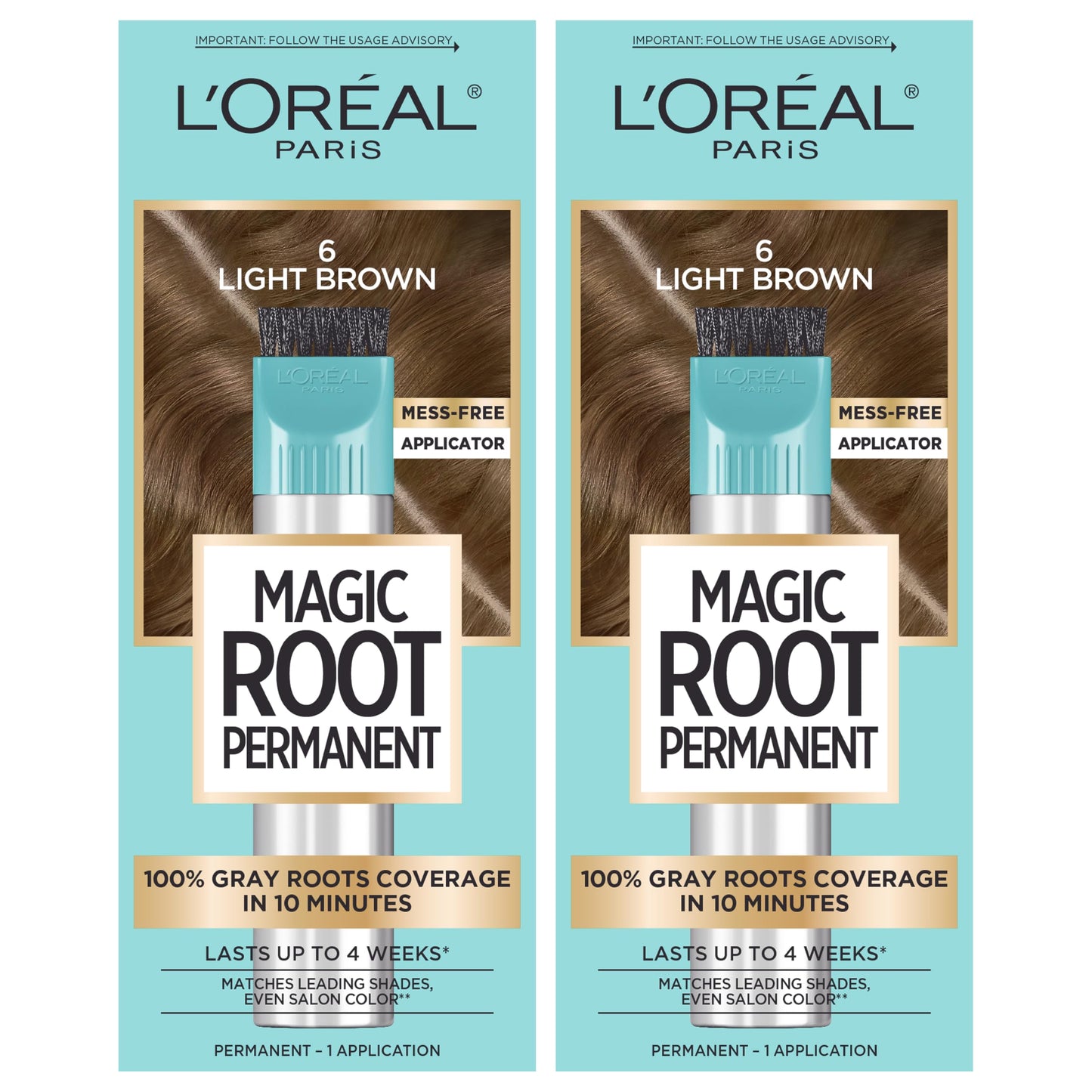 HotL'Oreal Paris Magic Root Permanent Hair Color Kit, 100% Gray Hair Coverage In Just 10 Minutes, Precision Brush Applicator for Seamless Application, 4 Dark Brown (2 Count)