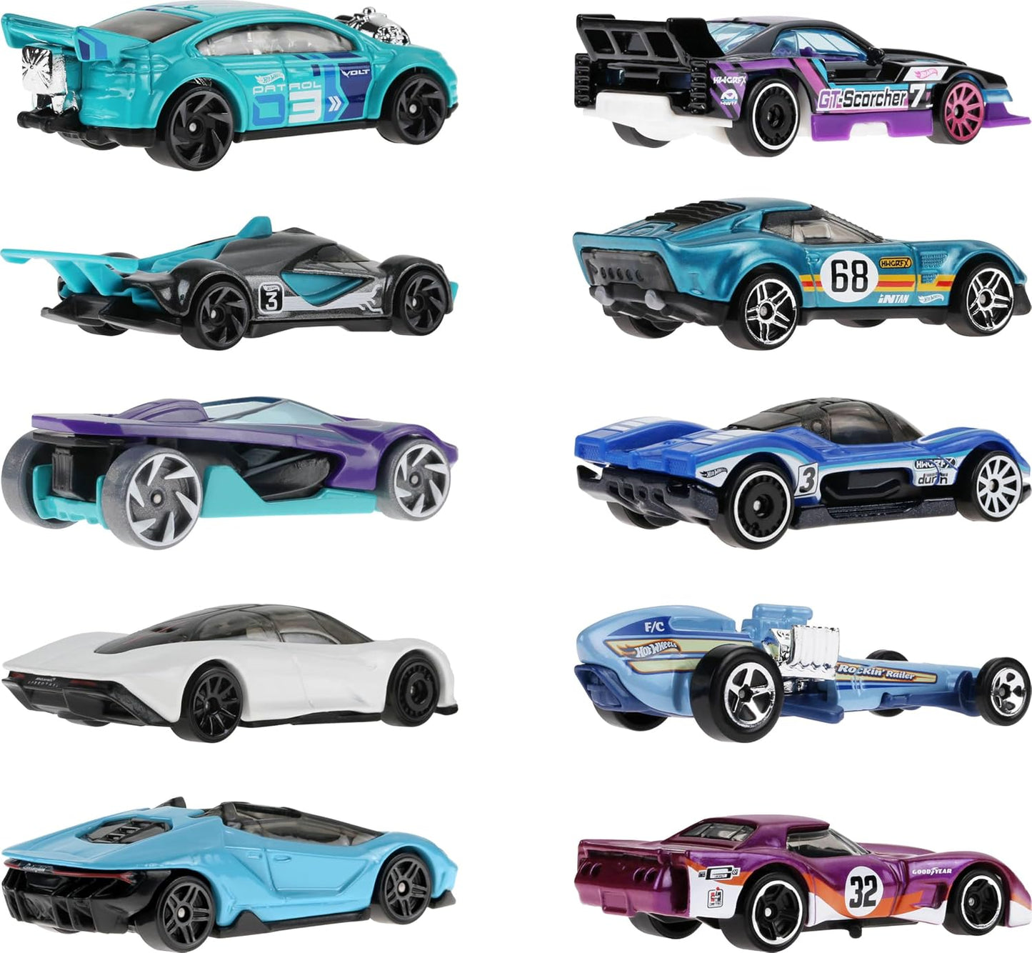 HotHot Wheels 10-Pack of Toy Race Cars (Styles May Vary) | Set of 10 1:64 Scale Vehicles,Includes Hot Wheels Originals & Officially Licensed Cars (Amazon Exclusive)