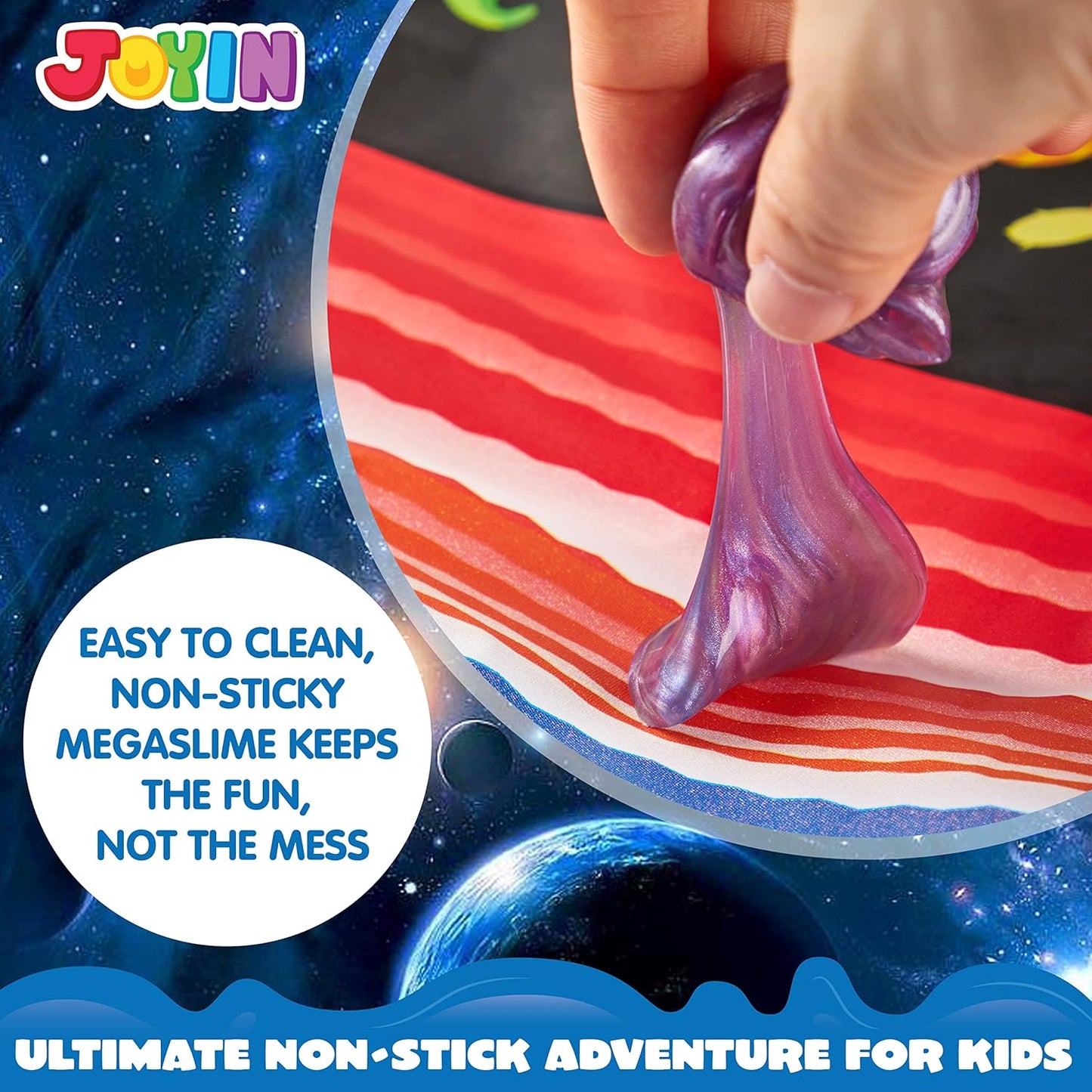 HotJOYIN Slime Party Favors, 24 Pack Galaxy Slime Ball - Stretchy, Non-Sticky, Mess-Free, Stress Relief, and Safe - Toys for Girls and Boys - Easter, Classroom Reward, Party Supplies, Valentines