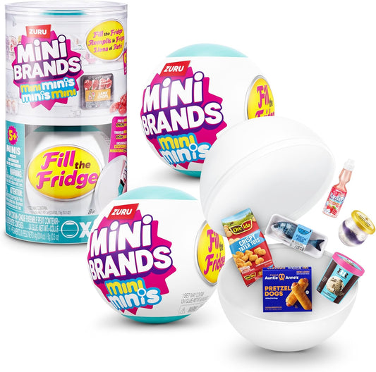 HotMini Brands Fill The Fridge Mini Minis Series 1 by ZURU, Collectible Miniature Toy, (2 Capsules)