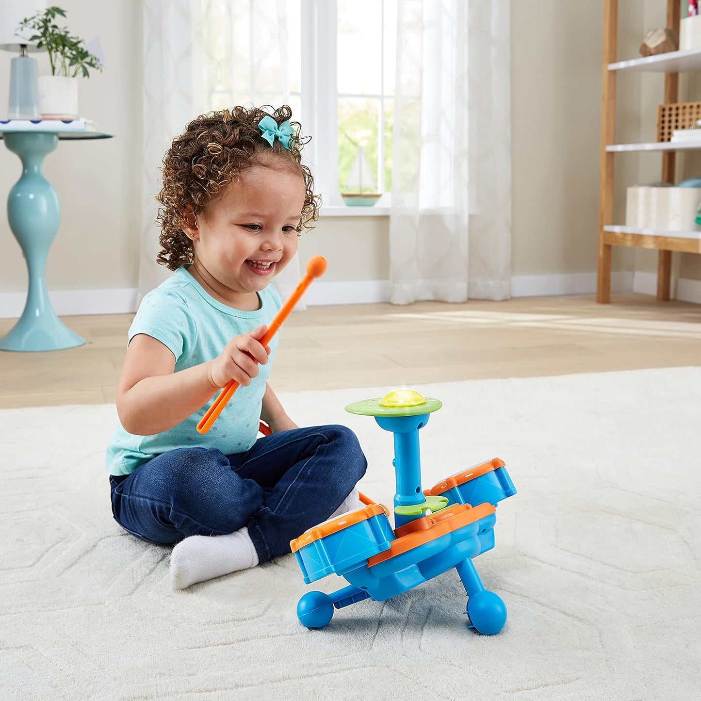 HotVTech KidiBeats Drum Set (Frustration Free Packaging), Orange
