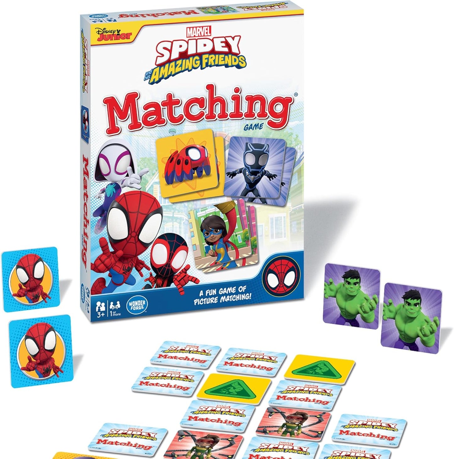 HotWonder Forge Marvel Spidey and His Amazing Friends Matching Game - Educational Memory Game for Kids Ages 3+ - Fun for Toddler Boys and Girls Featuring Spiderman and Friends