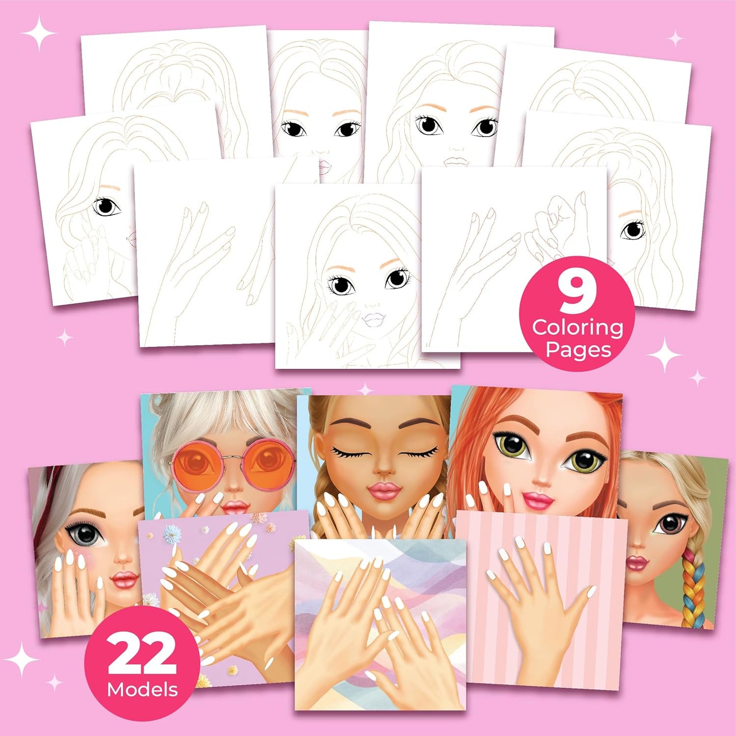 Hot BSCOOL Drawing, Coloring & Sticker. Nails & Makeup Dress Up Sticker Book with 240+ Removable Stickers. Endless Nail Design and Makeup Combination for Kids Ages 4 and Up. Gift for Girls