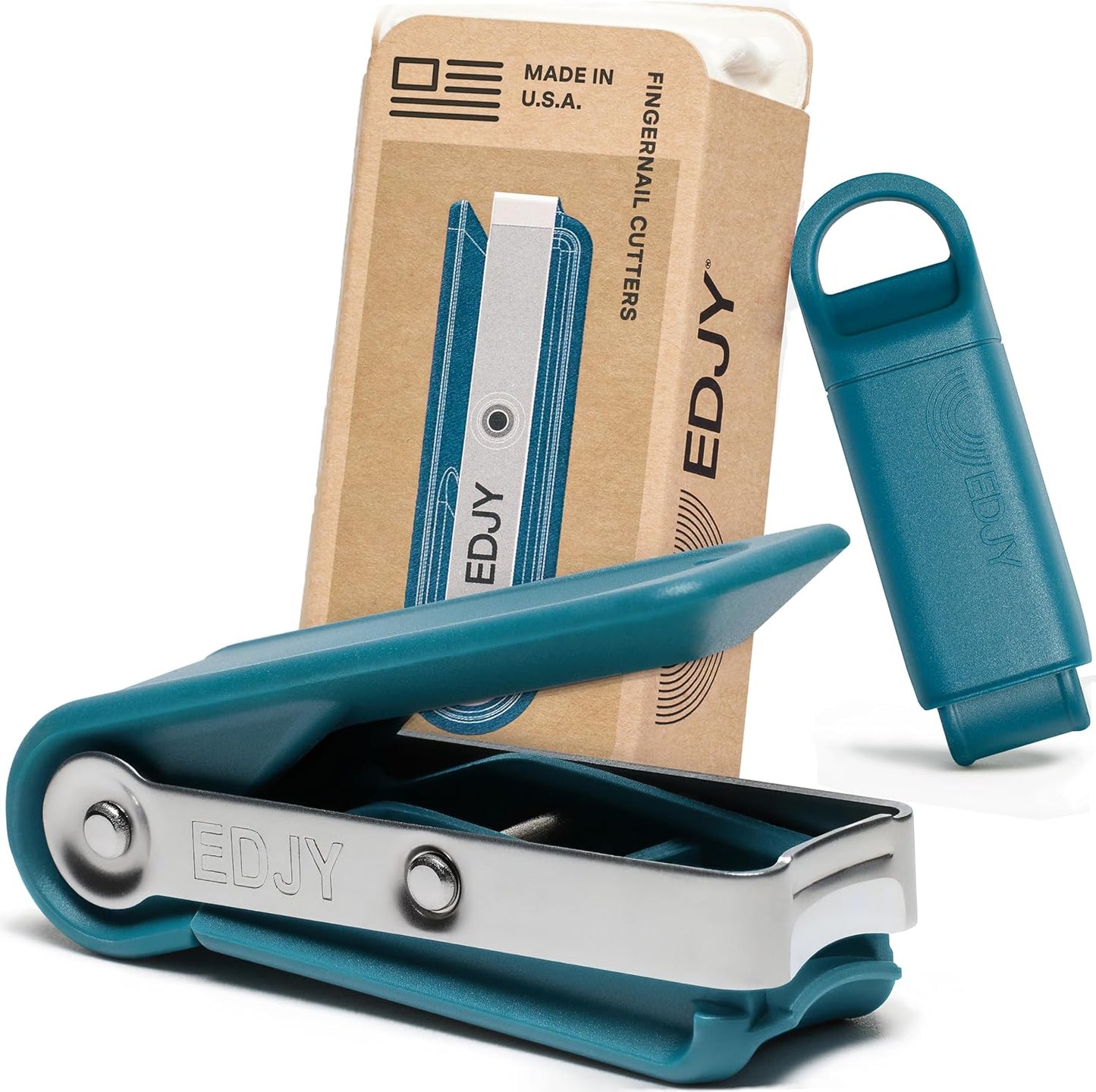 HotEDJY Fingernail Cutter - Precision Stainless Steel Nail Cutter for Fingernails | Sharp Blade, Ergonomic Design, Durable & Rust-Resistant | Ideal for Men and Women | EDJY Blue