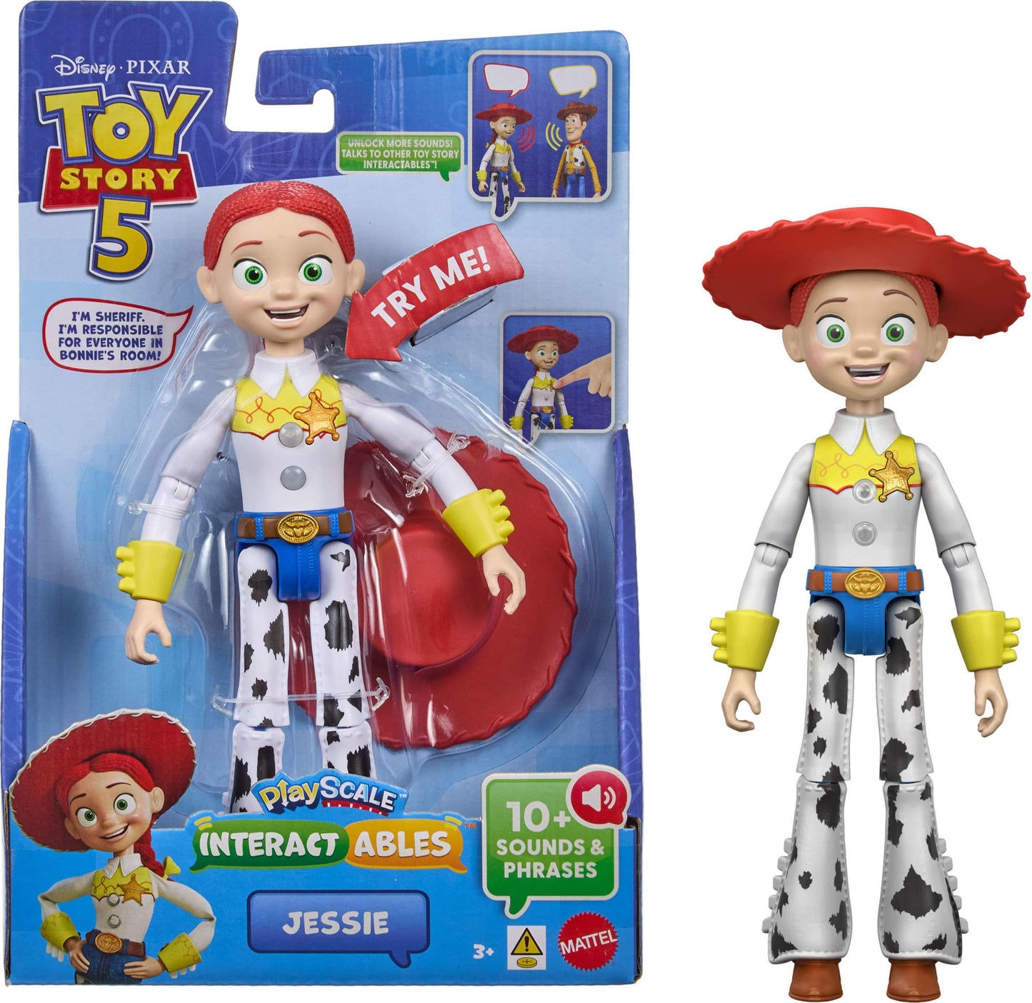 Hot Mattel Disney and Pixar Toy Story 5 Interactables Talking Jessie | 8.8-inch Playscale Talking Figure, Movie Phrases, Converses with Other Characters in the Line