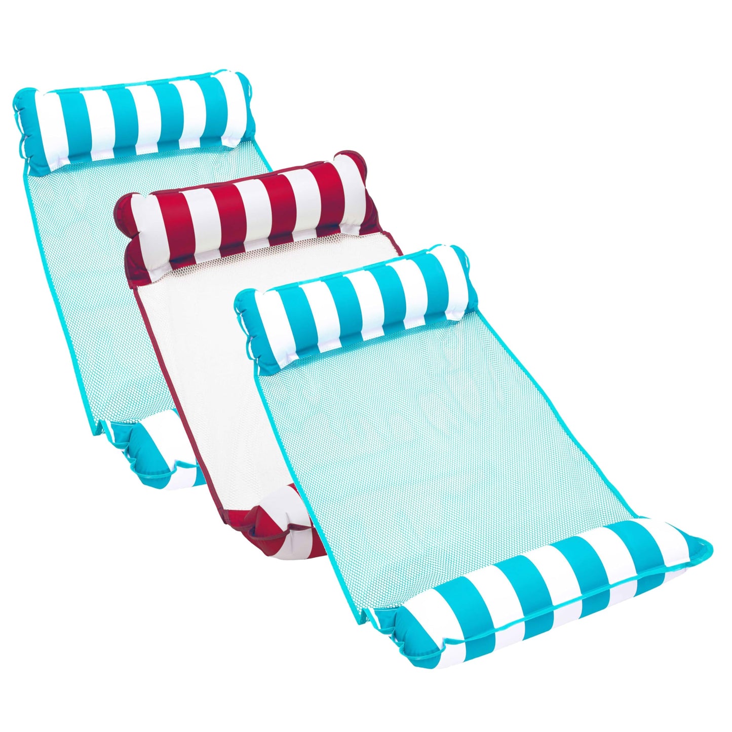 HotAqua 4-in-1 Monterey Hammock Pool Float & Water Hammocks – 2-3-4 Multipacks – Multiple Colors/Styles – for Adults and Kids Floating