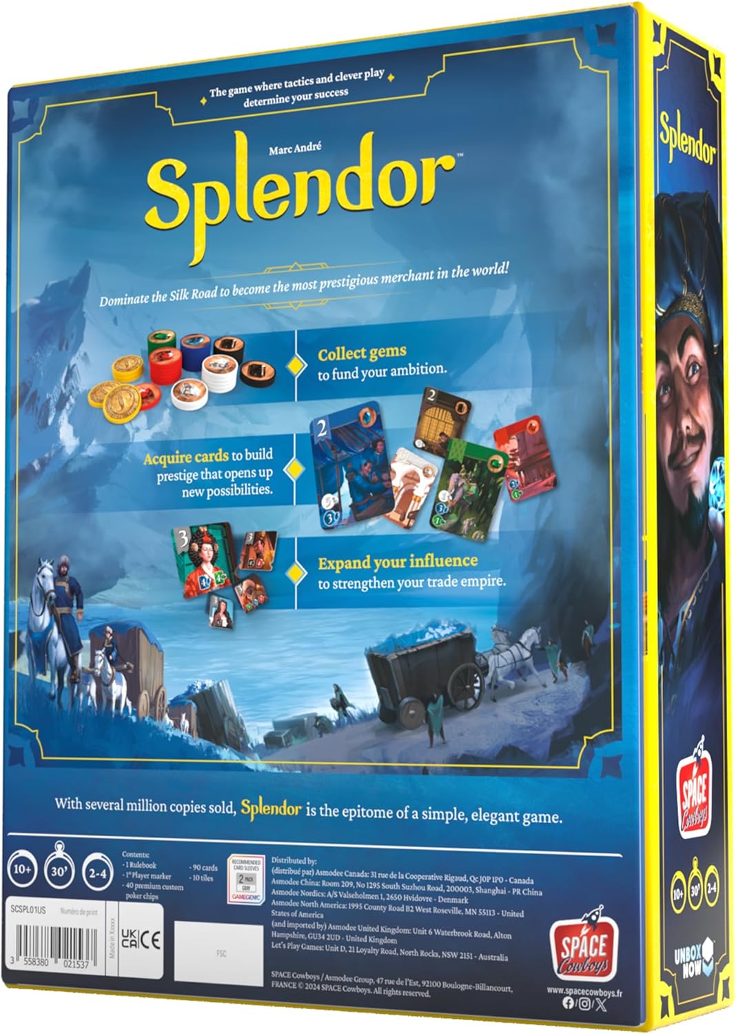 HotAsmodee Splendor Board Game - Gem Trading & Engine-Building Strategy for Adults & Families, Adult Board Games, Family Fun for Adults, 2-4 Players Ages 10+, 30 Minute Playtime