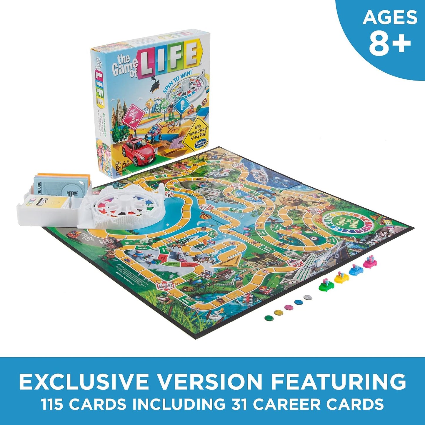 Hot Hasbro Gaming The Game of Life Board Game, Family Games for Kids Ages 8+, Includes 31 Careers, Family Board Games for 2-4 Players, (Amazon Exclusive)