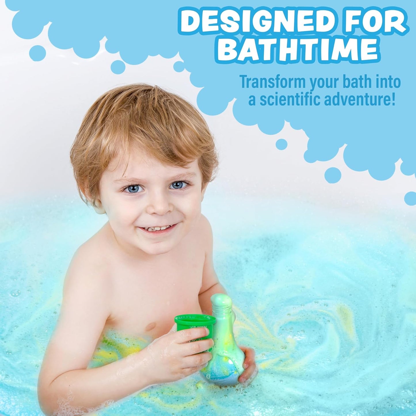 HotTub Works® Kids Bath Bomb Potion™ Bath Toy, Variety 6 Pack | Nontoxic | Fizzes, Foams & Bubbles with an Eruption of Color | Interactive Bath Bombs | Fun Science Toddler Bath Toys