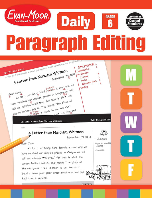 Hot Evan-Moor Daily Paragraph Editing, Grade 6 Teacher Edition