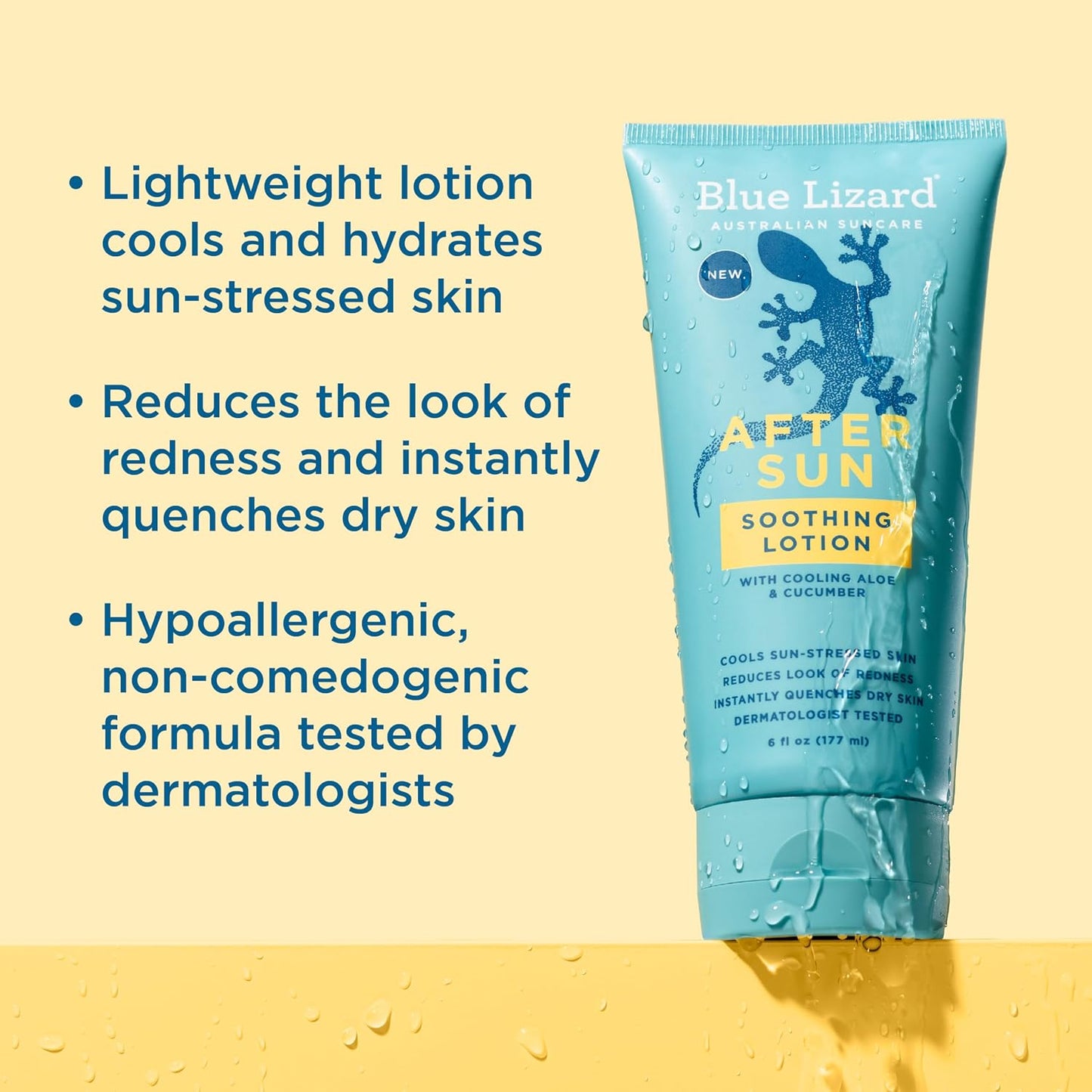 HotAfter Sun Soothing Lotion, Lightweight Formula with Shea Butter, Soothes and Moisturizes, Proven to Reduce the Look of Redness, Instant Hydration, Vegan, Hypoallergenic, 6 oz.